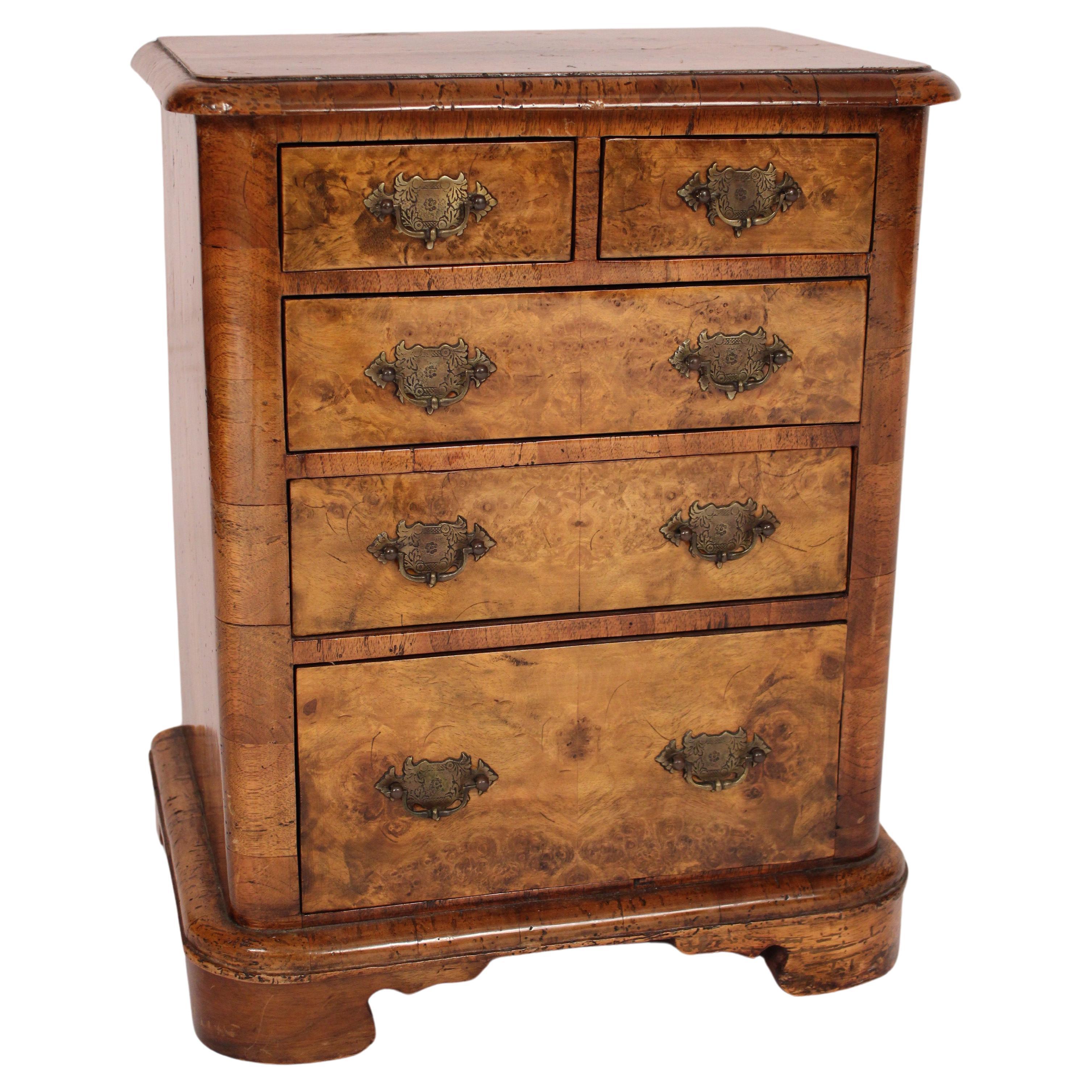 Diminutive Thuya and Burl Walnut Chest of Drawers For Sale
