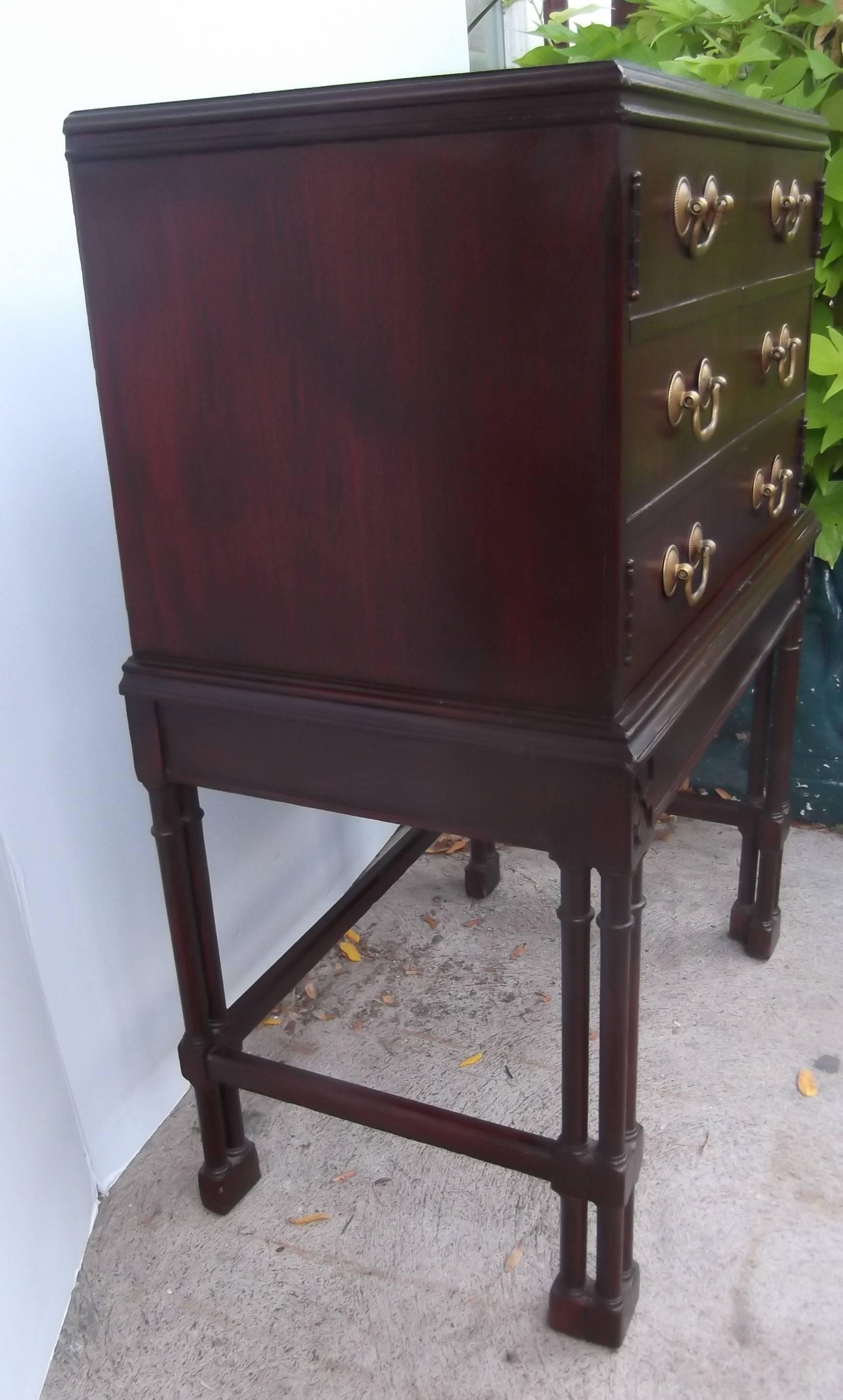 American Diminutive Chest on Stand in the Regency Style