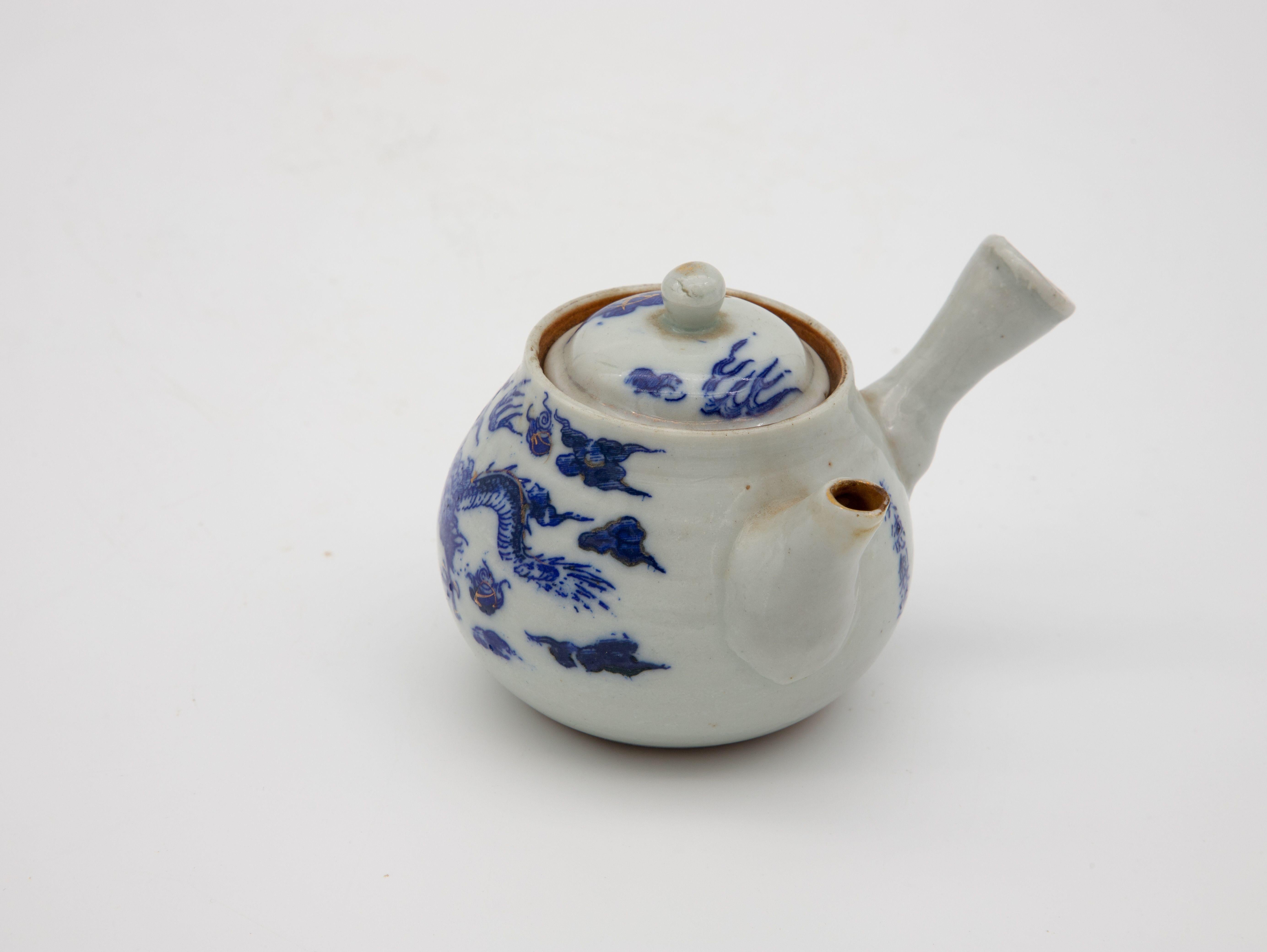Ceramic Diminutive Chinoiserie Teapot For Sale