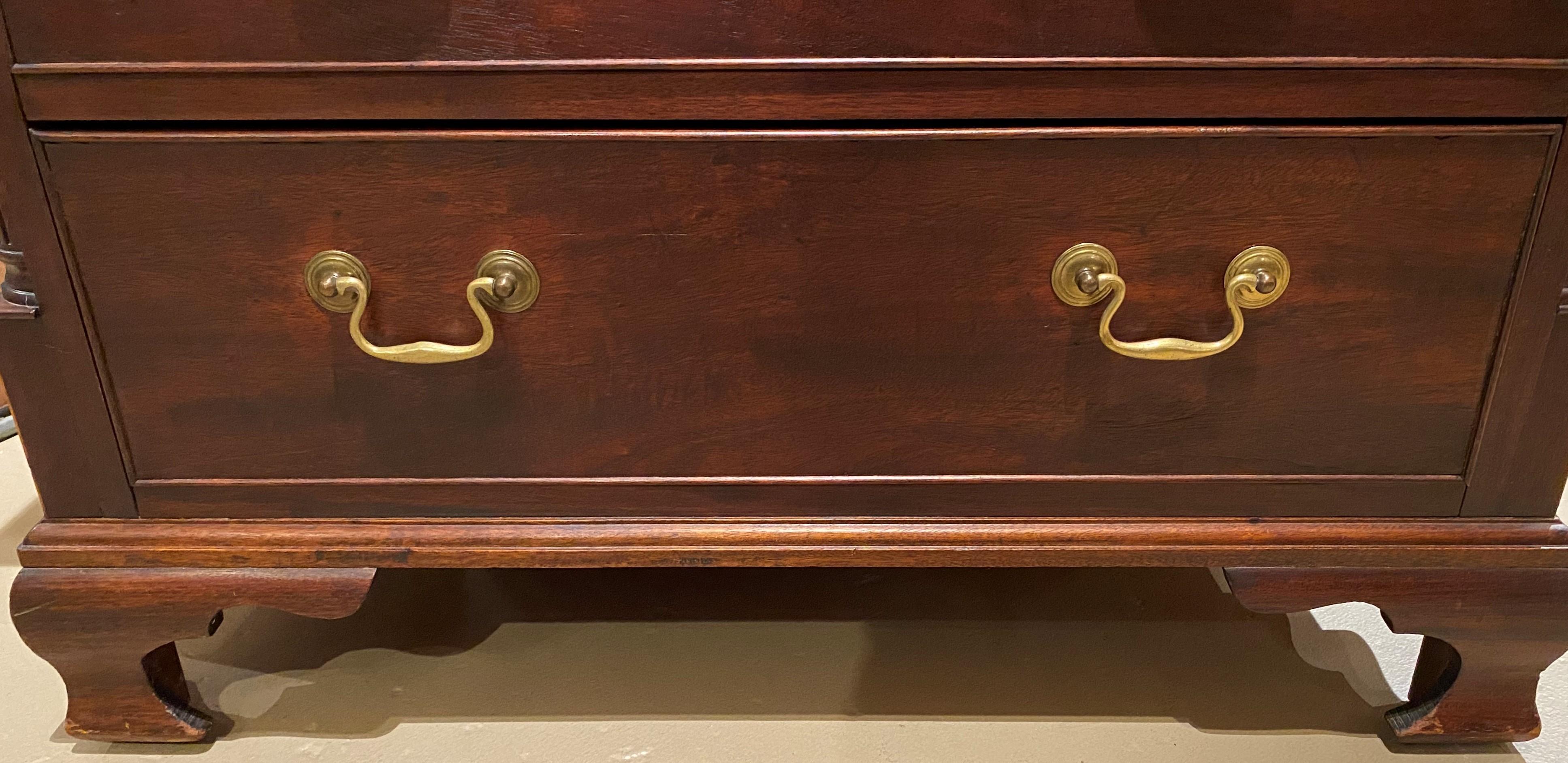 Hand-Carved Diminutive Chippendale Mahogany Chest Adapted From a Larger 18th Century Chest