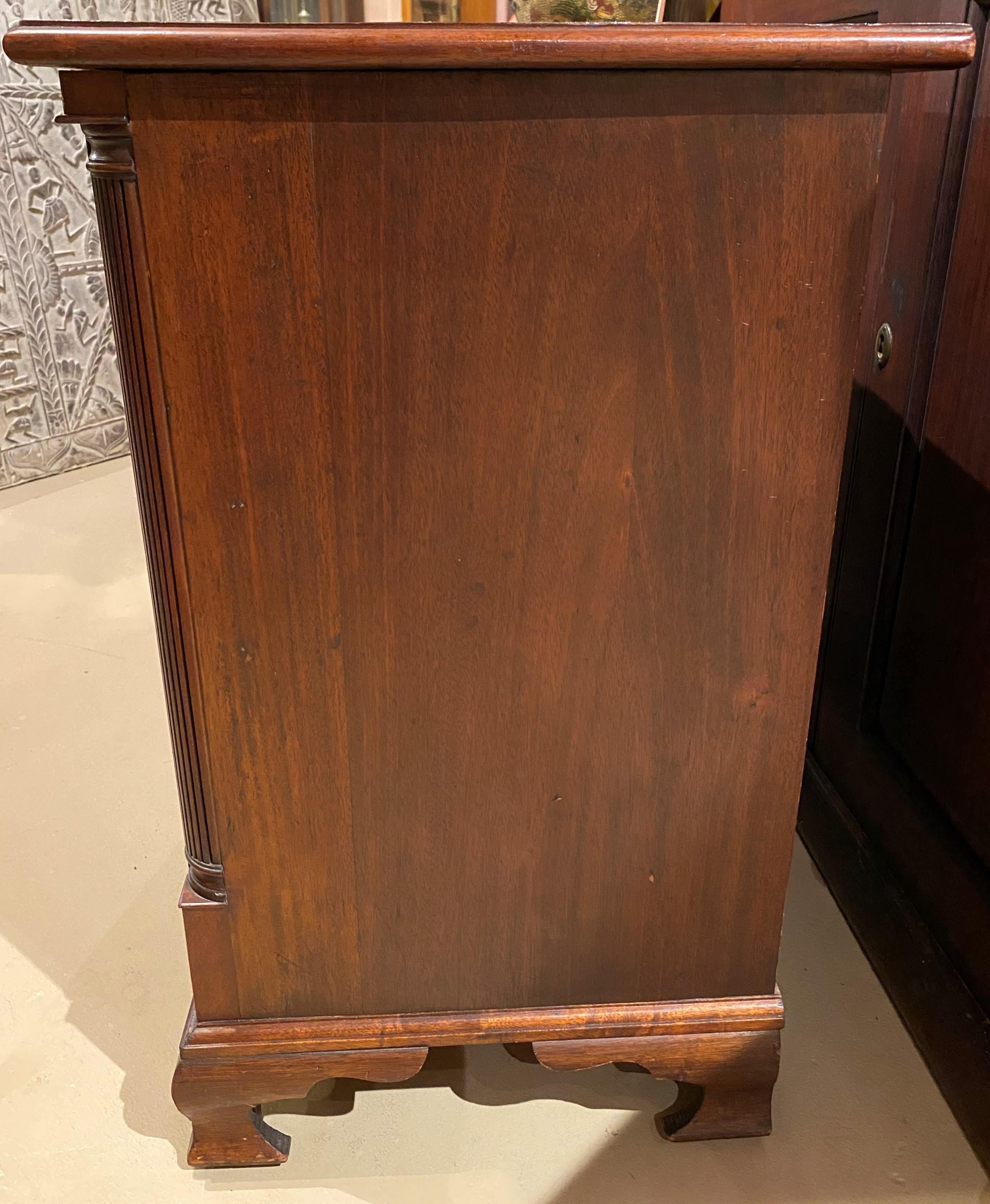 18th Century and Earlier Diminutive Chippendale Mahogany Chest Adapted From a Larger 18th Century Chest