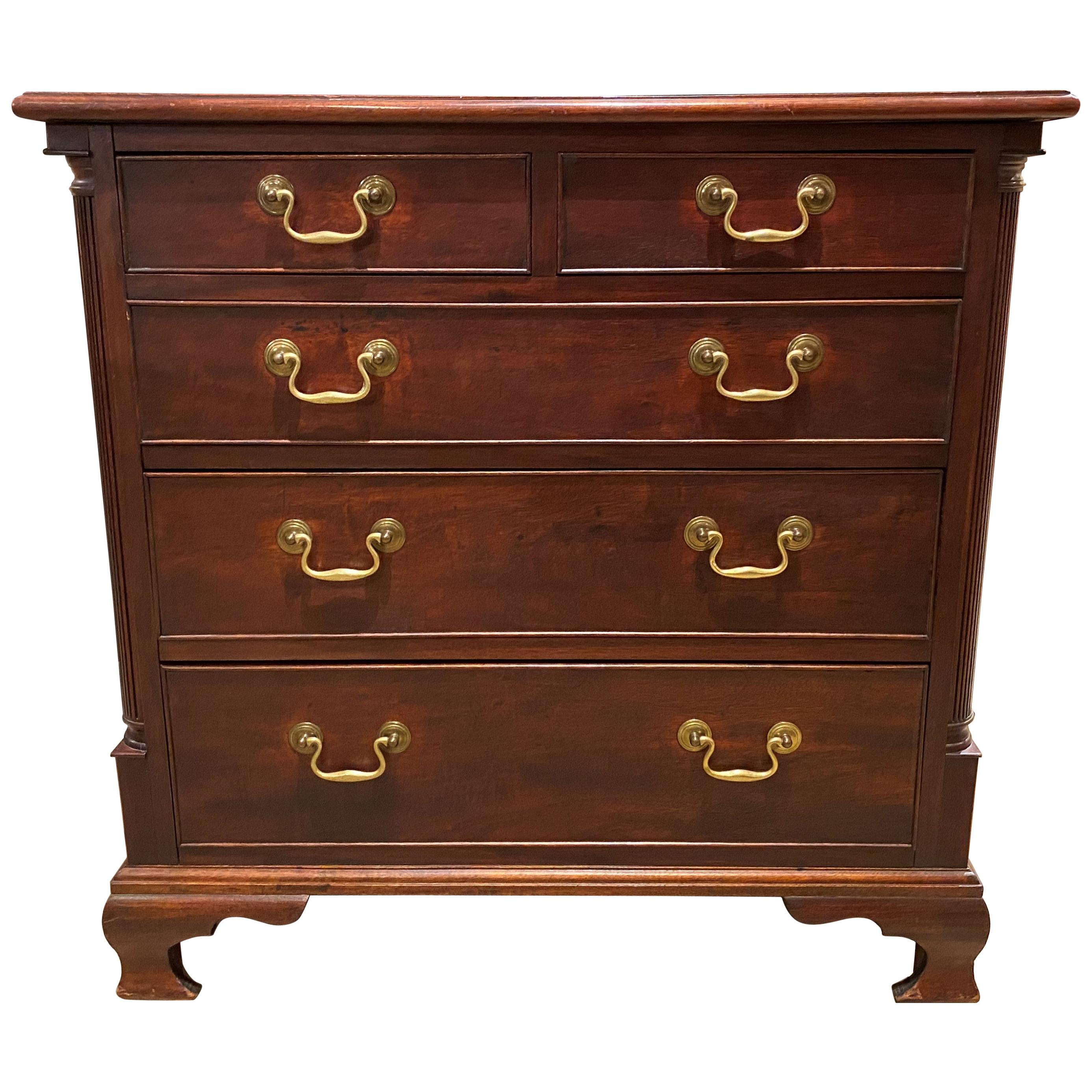 Diminutive Chippendale Mahogany Chest Adapted From a Larger 18th Century Chest