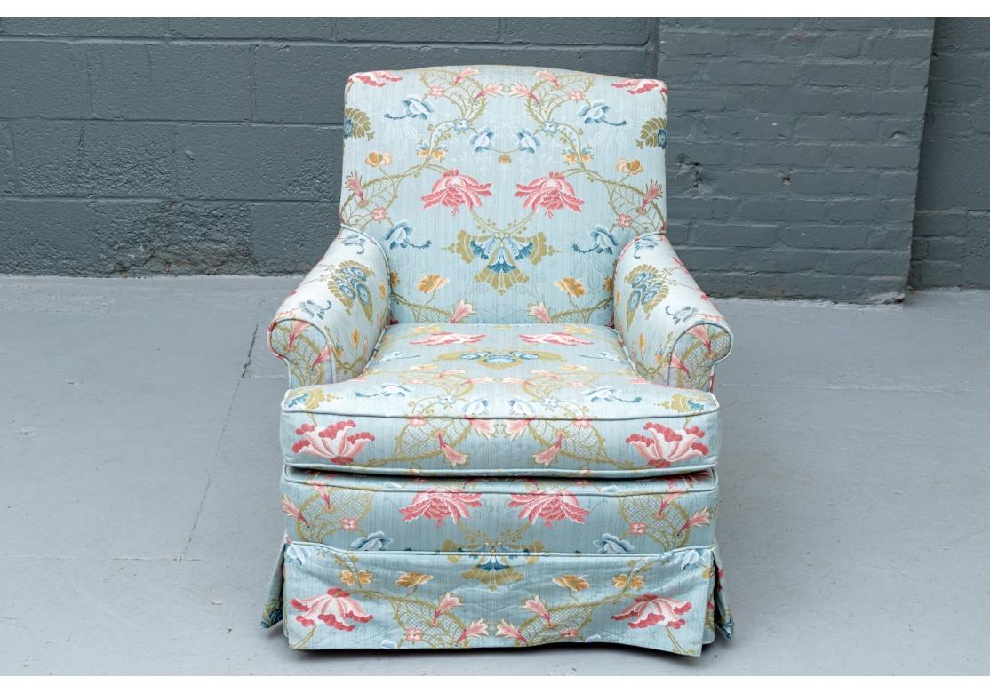 Hollywood Regency Diminutive Club Chair In Customer Floral Fabric in vendita