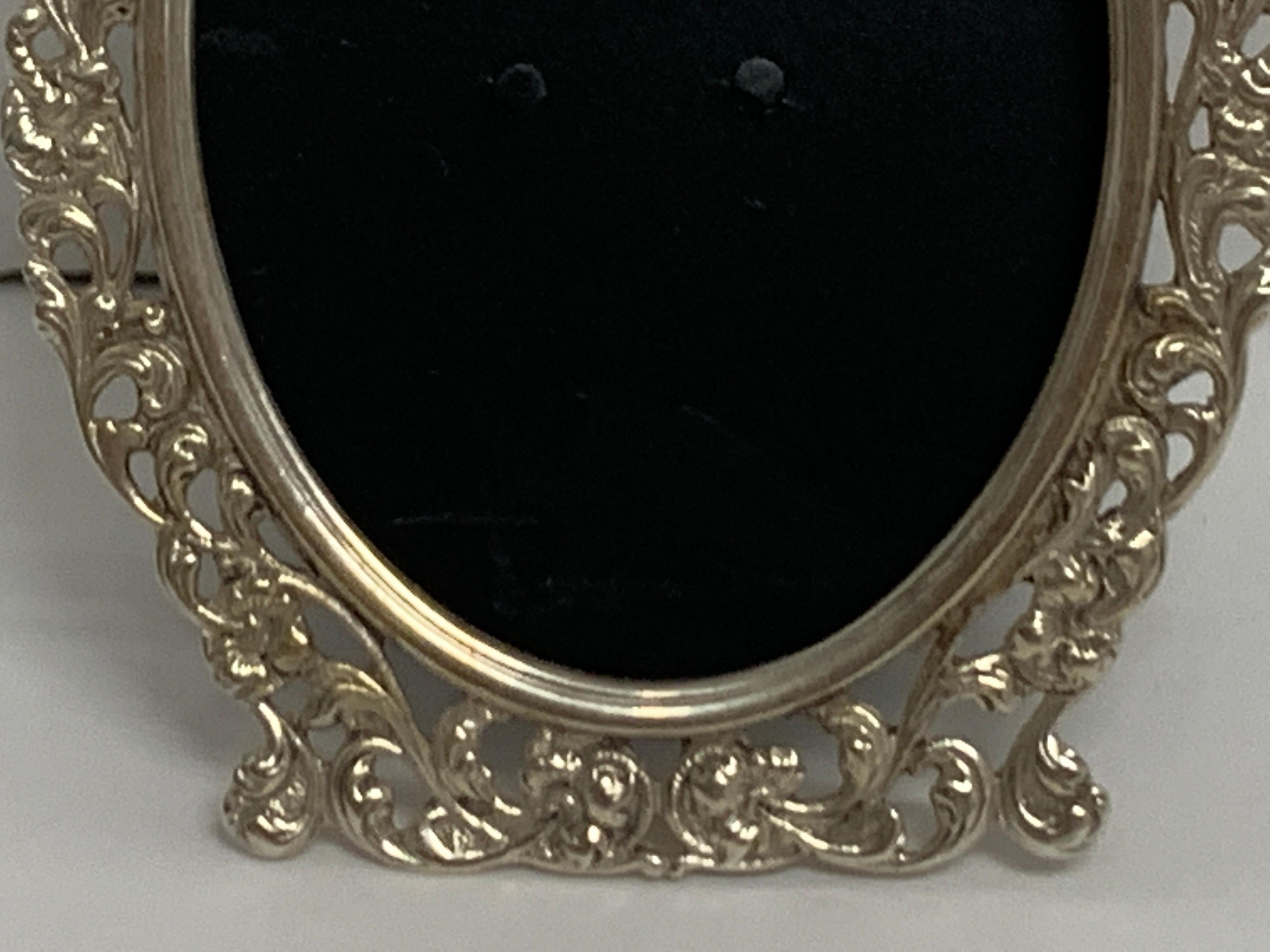 European Diminutive Continental Pierced Sterling Oval Frame