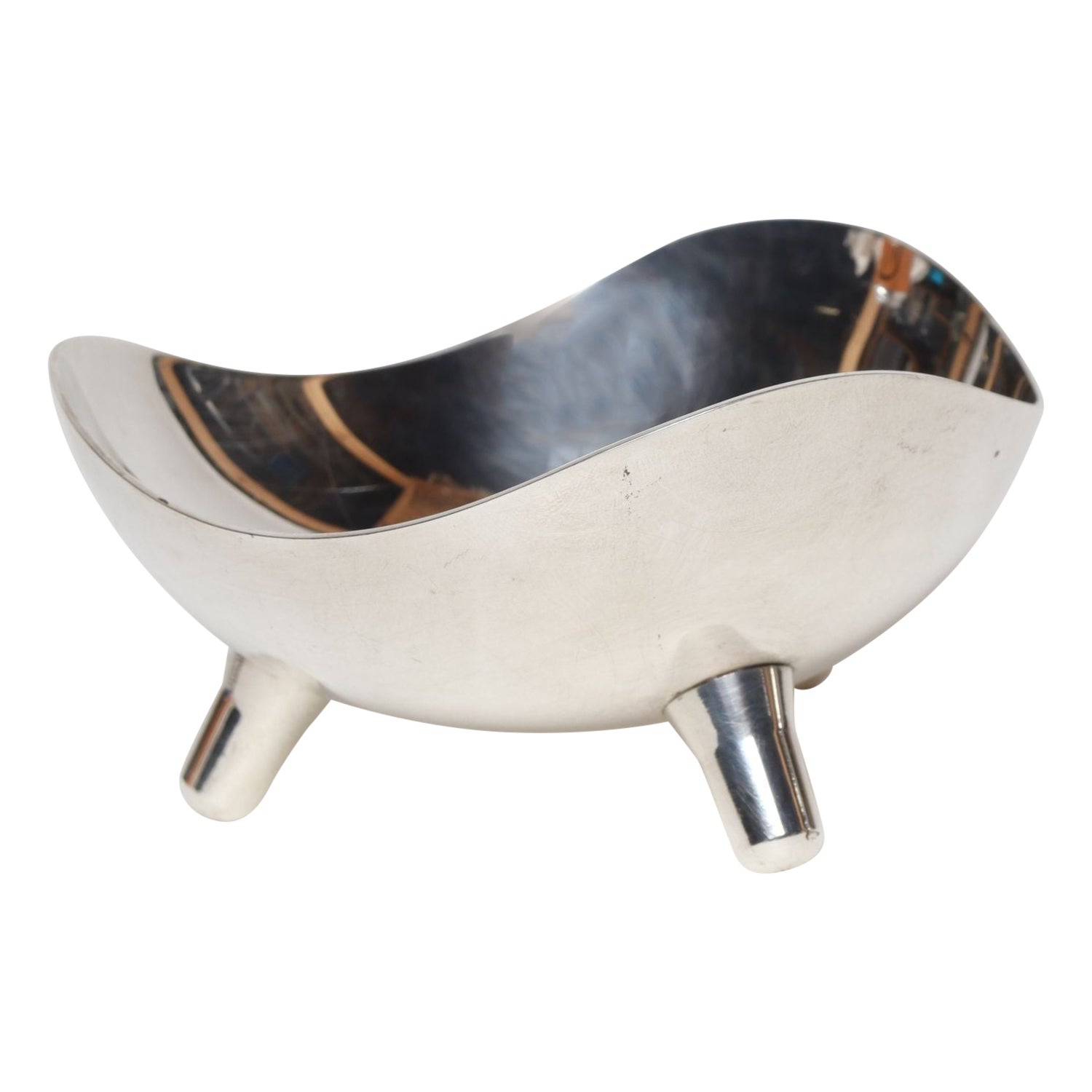 Diminutive Danish Modern Silver Plated Trinket Dish / Vide Poche by Hans Jensen