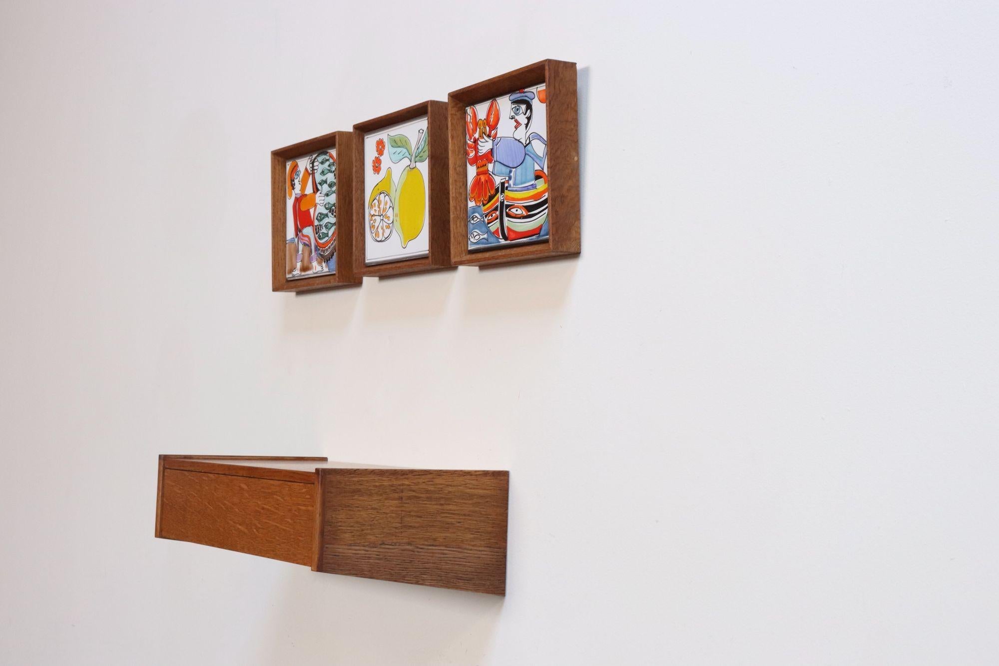 Diminutive Danish Modern Single-Drawer Floating Nightstand / End Table in Oak For Sale 12