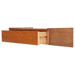 Diminutive Danish Modern Single-Drawer Floating Nightstand / End Table in Oak