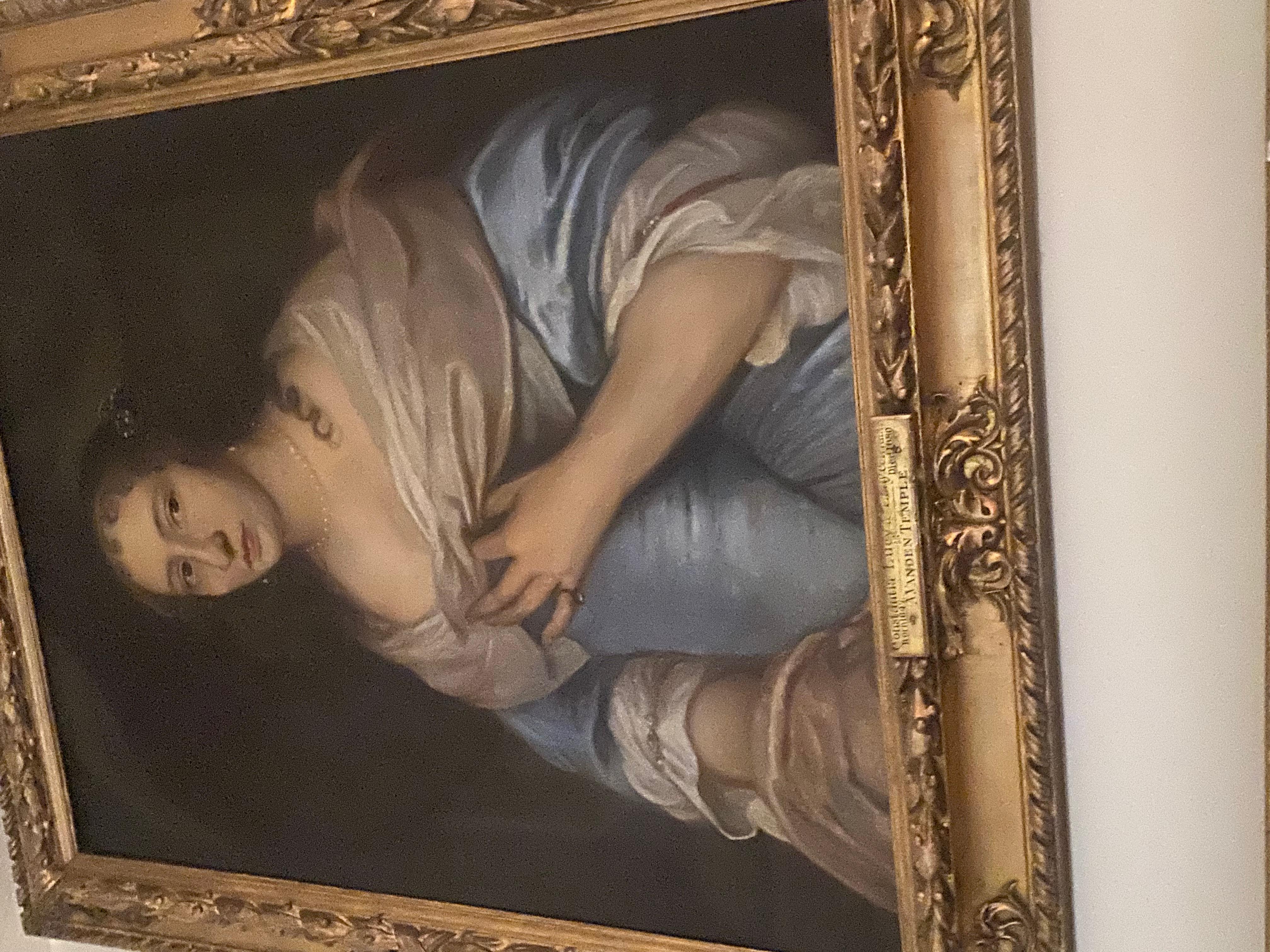 18th Century and Earlier Diminutive Dutch Portrait In Gilt Wood Frame.  Very Stately, Handsome. For Sale