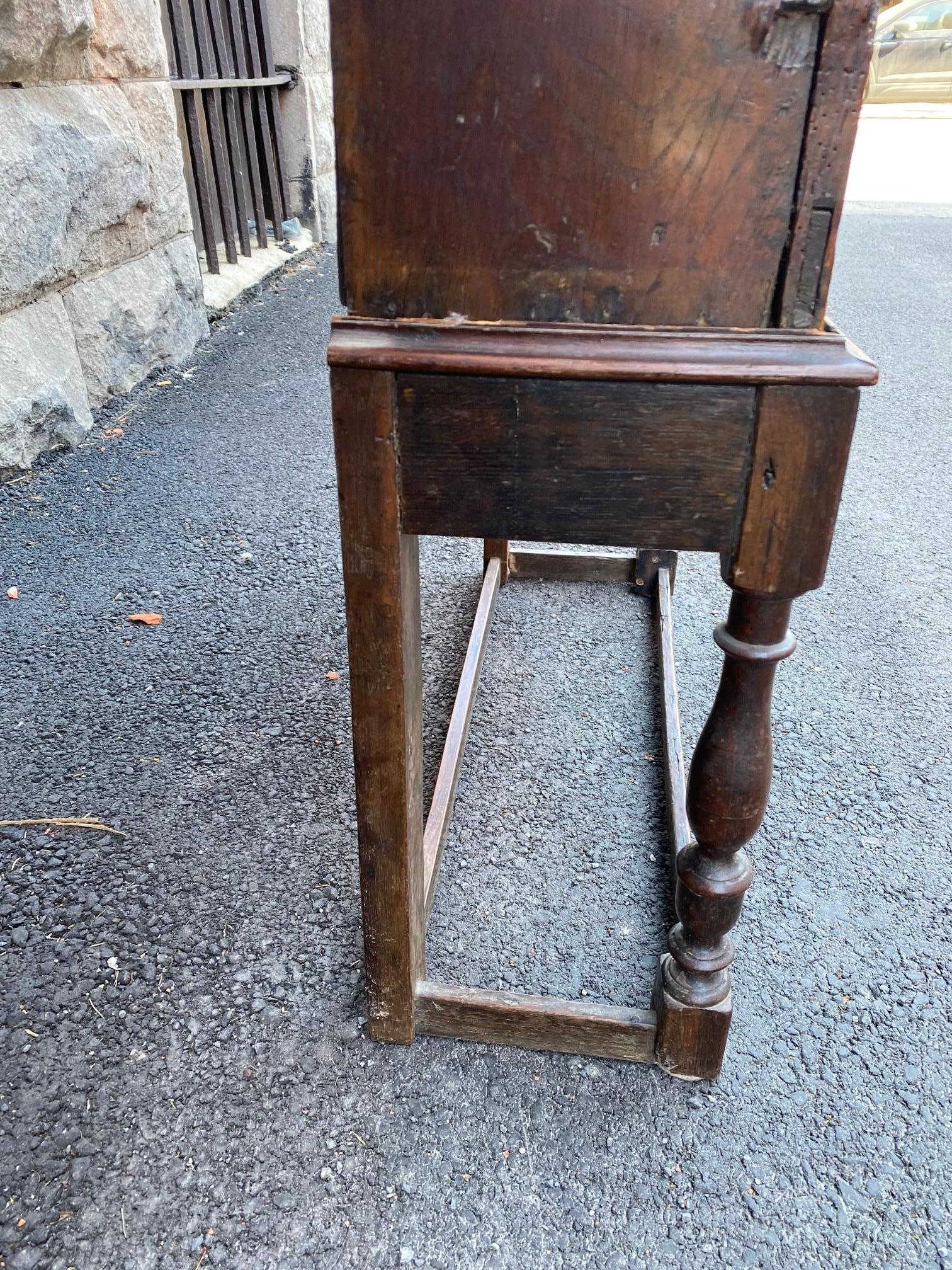 Diminutive English 18th Oak Cupboard on Stand For Sale 5