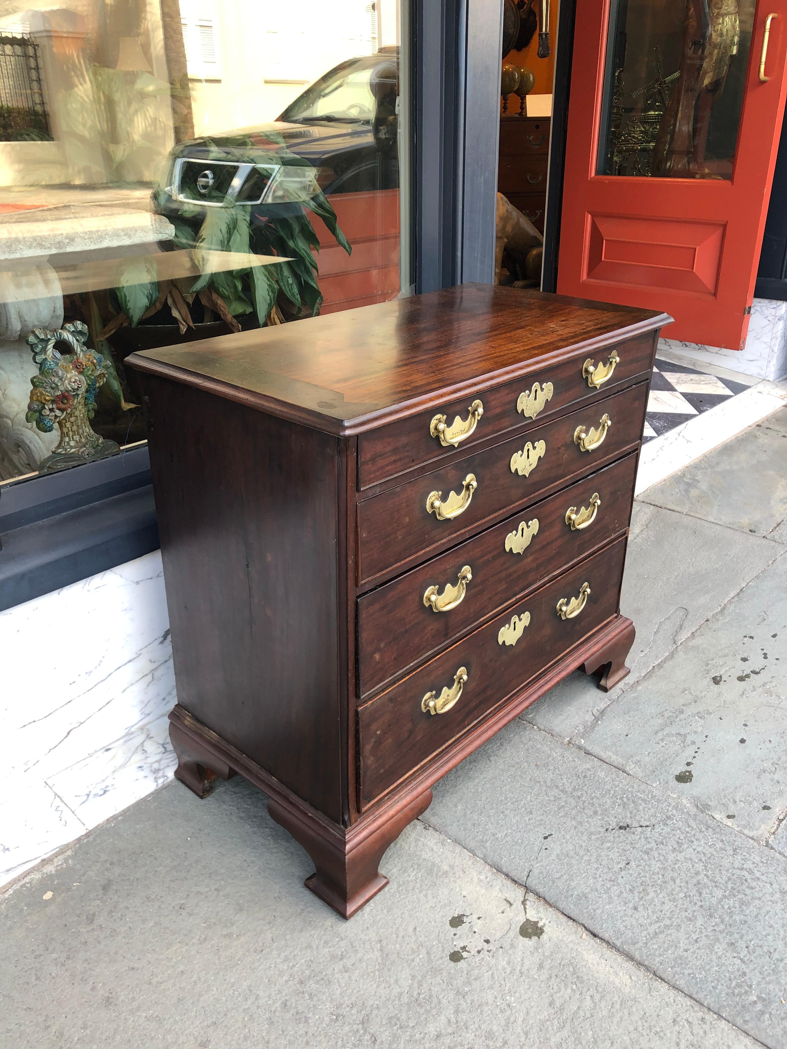 Chippendale Diminutive English Bachelors Chest Mahogany, circa 1790 For Sale