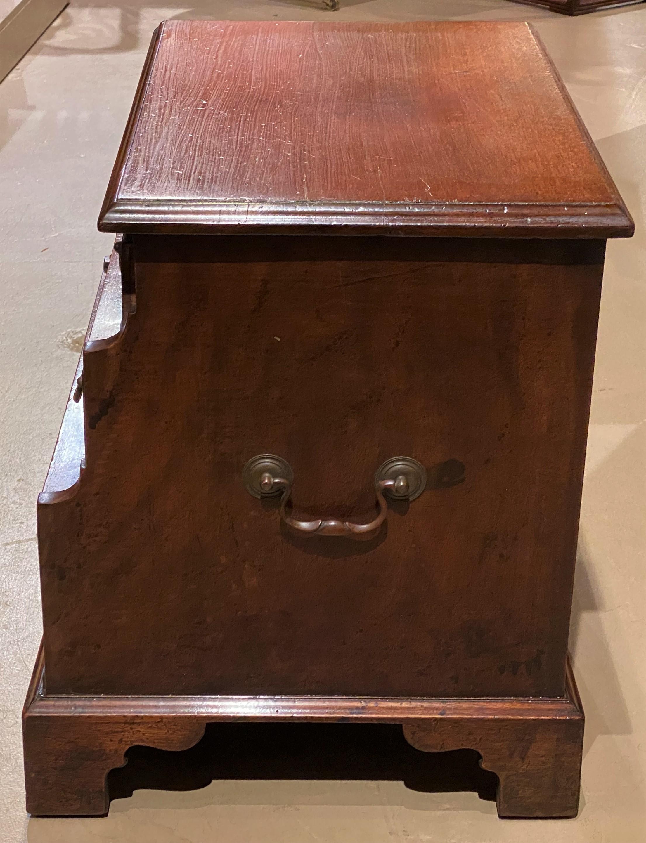 19th Century Diminutive English Chippendale Style Mahogany Three Drawer Chest or Side Table