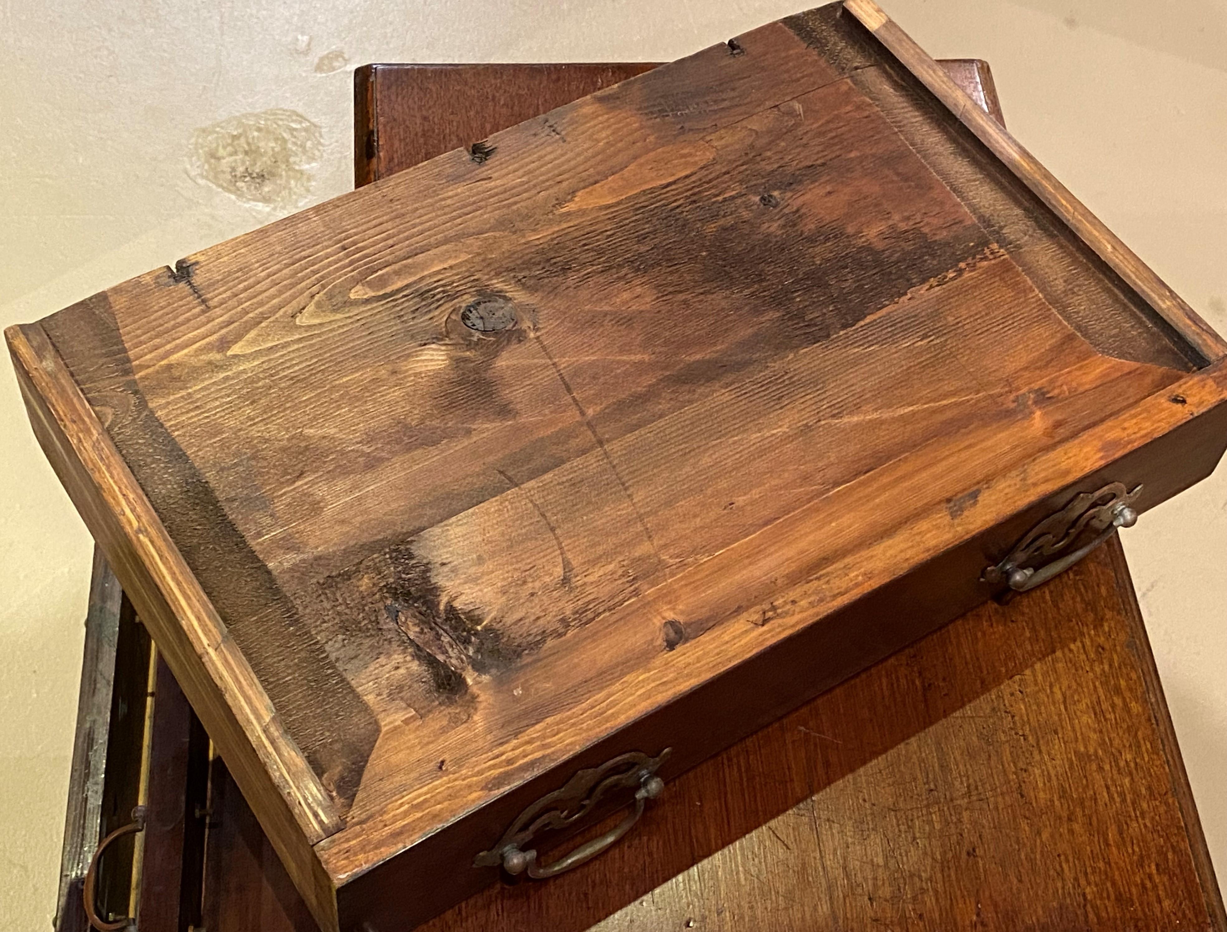 Diminutive English Chippendale Style Mahogany Three Drawer Chest or Side Table 1