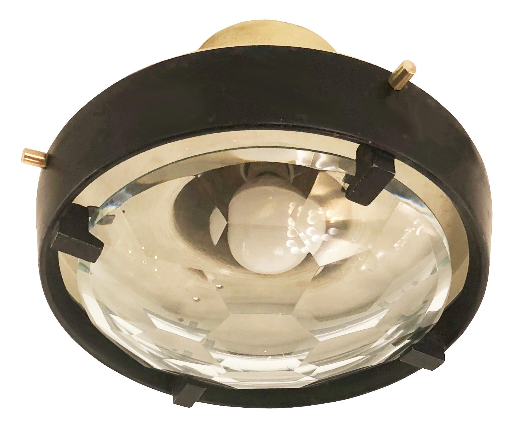 Diminutive Flush Mount Attributed to Fontana Arte In Good Condition In New York, NY
