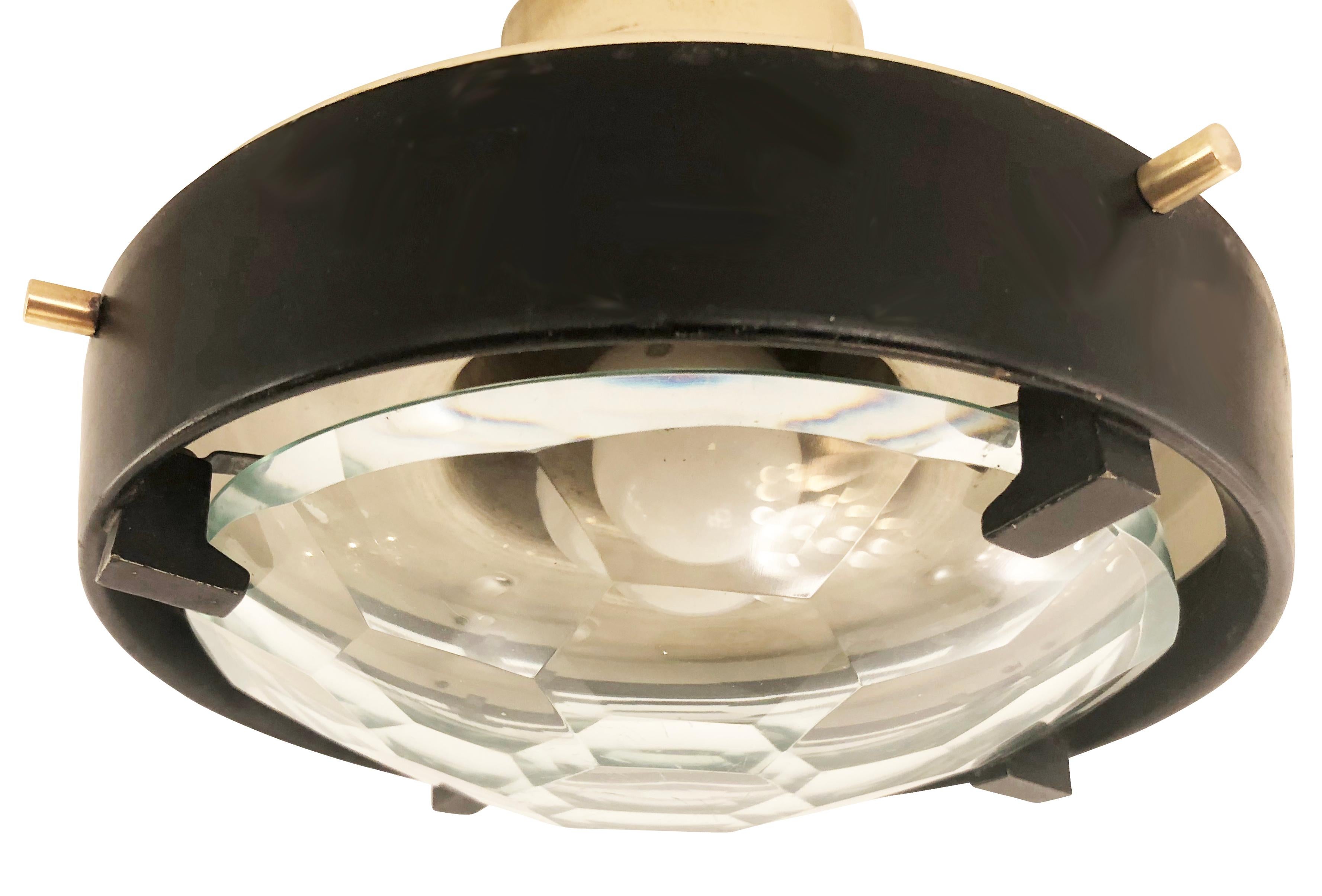 Mid-20th Century Diminutive Flush Mount Attributed to Fontana Arte