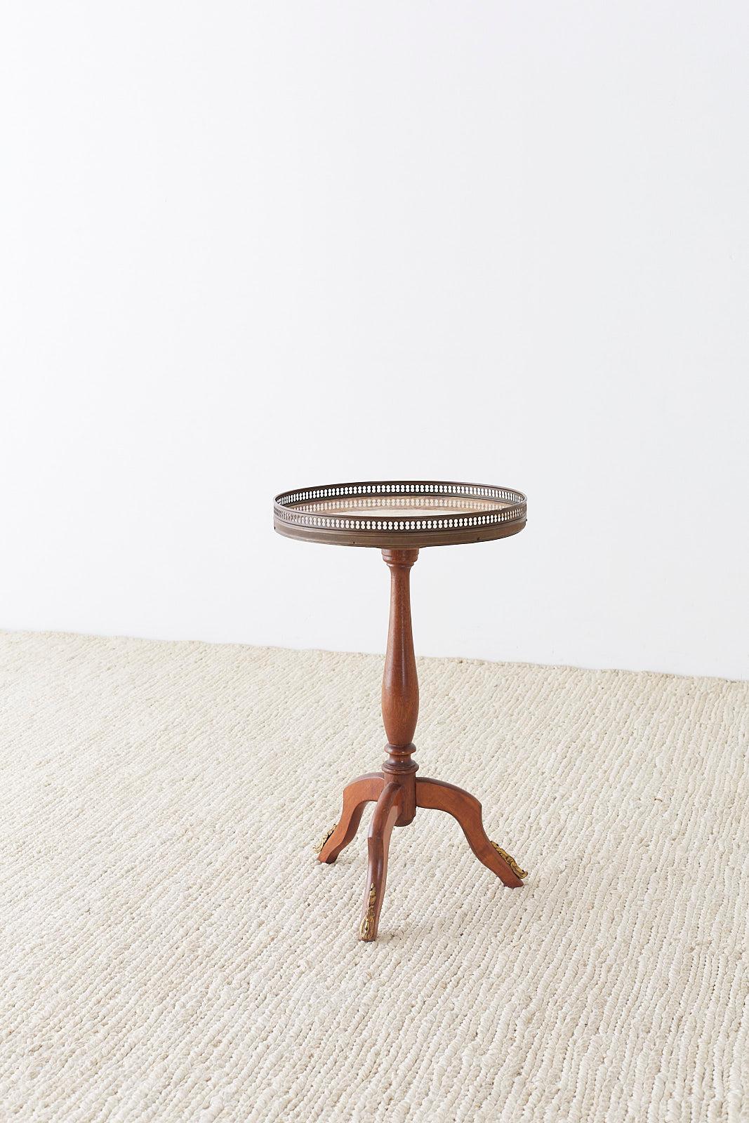 Diminutive French Bouillotte Style Marble Drink Table 1