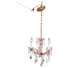 Diminutive French Five-Light Crystal Chandelier, 20th C