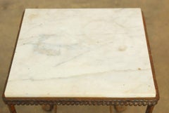 Diminutive French Iron and Marble Drinks Table