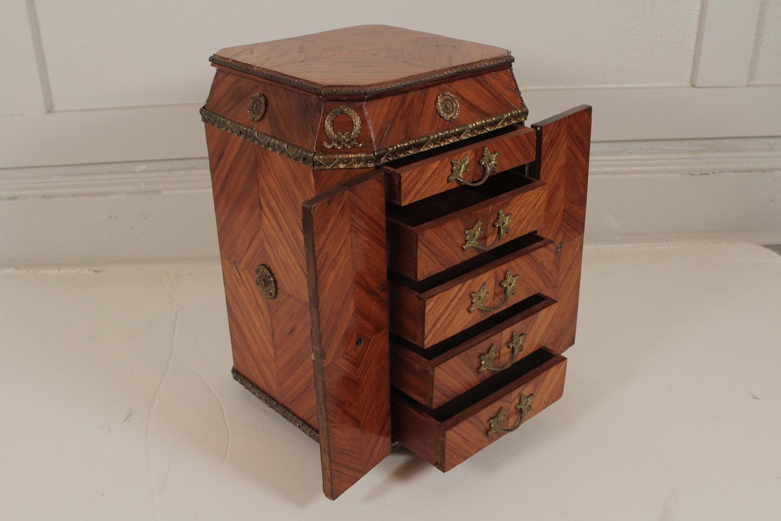 Early 20th Century Diminutive French Jewelry Chest with Drawers