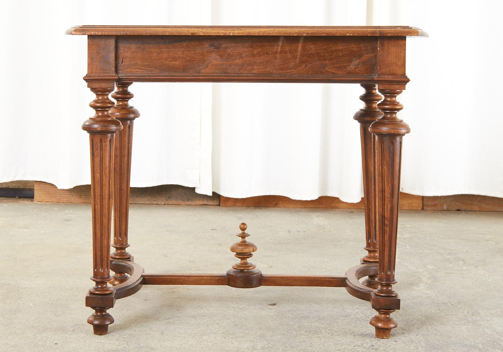 Diminutive French Louis XIV Style Walnut Writing Table Desk For Sale 13