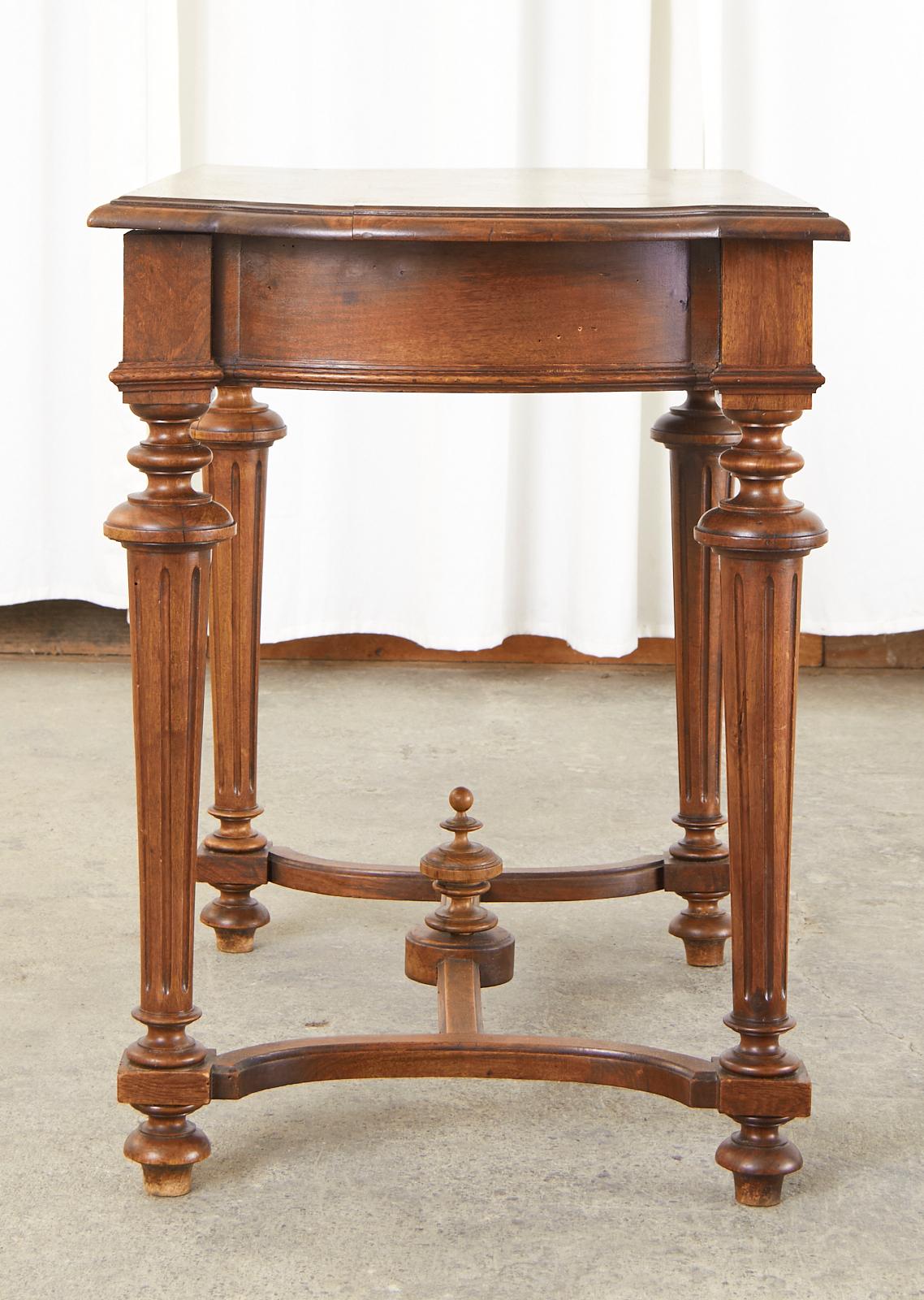 19th Century Diminutive French Louis XIV Style Walnut Writing Table Desk For Sale