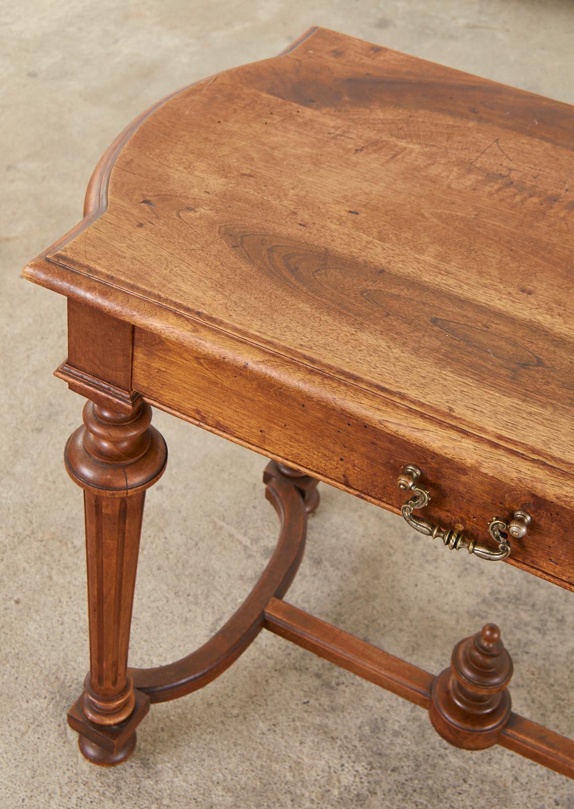 Diminutive French Louis XIV Style Walnut Writing Table Desk For Sale 1