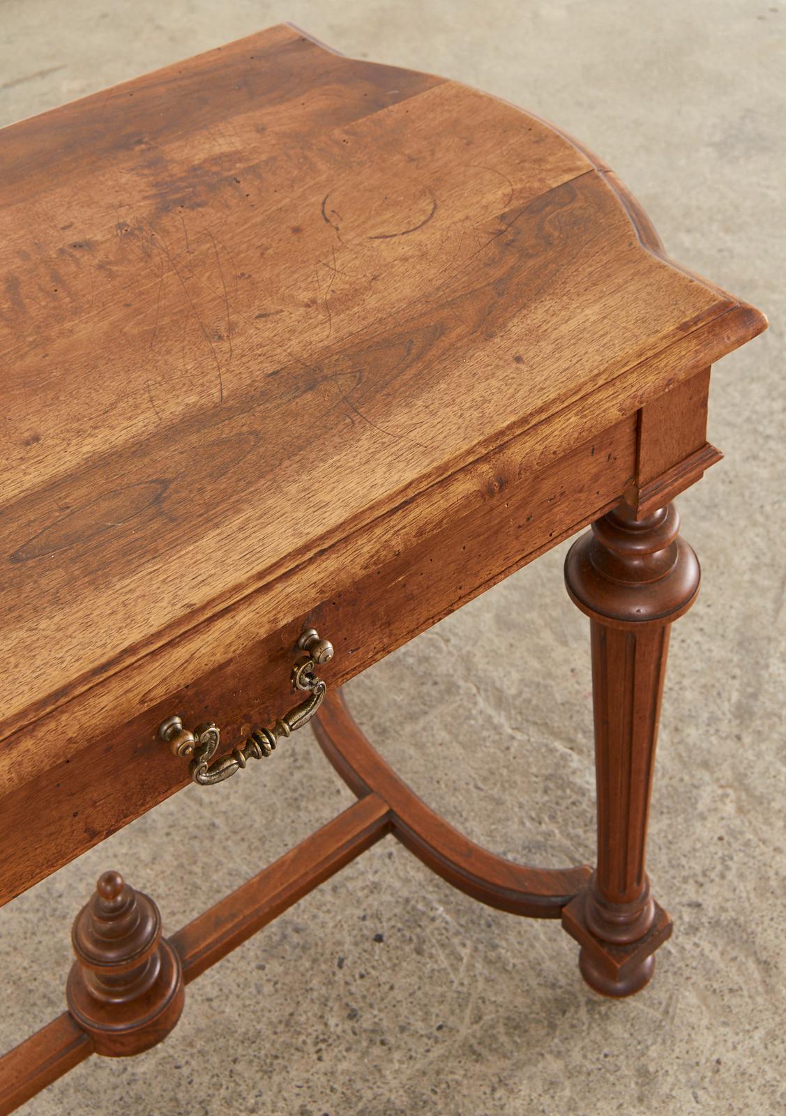 Diminutive French Louis XIV Style Walnut Writing Table Desk For Sale 2