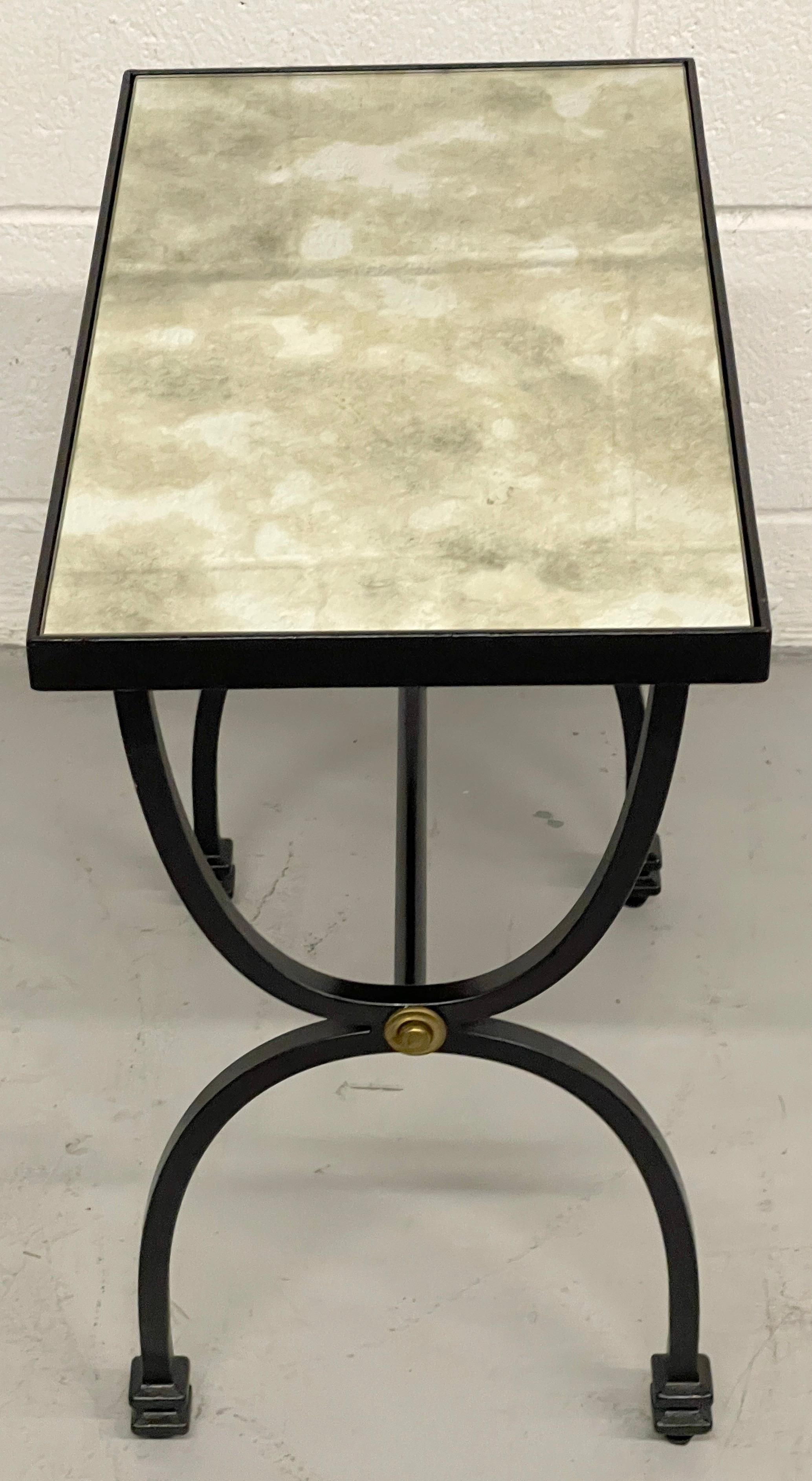 Brass Diminutive French Modern Style Side Table, Style of Maison Jansen For Sale
