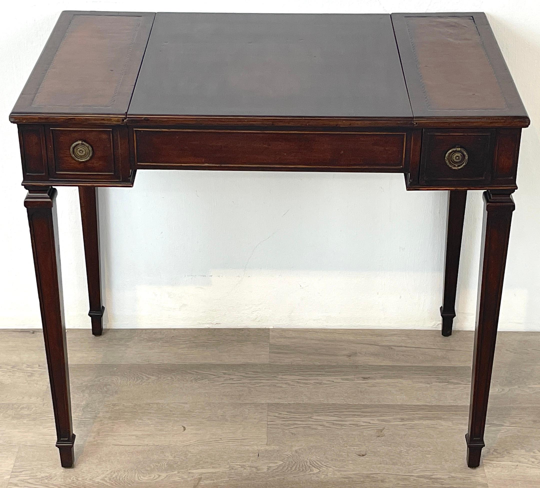 Diminutive French Neoclassical Inlaid Mahogany Games Table For Sale 6