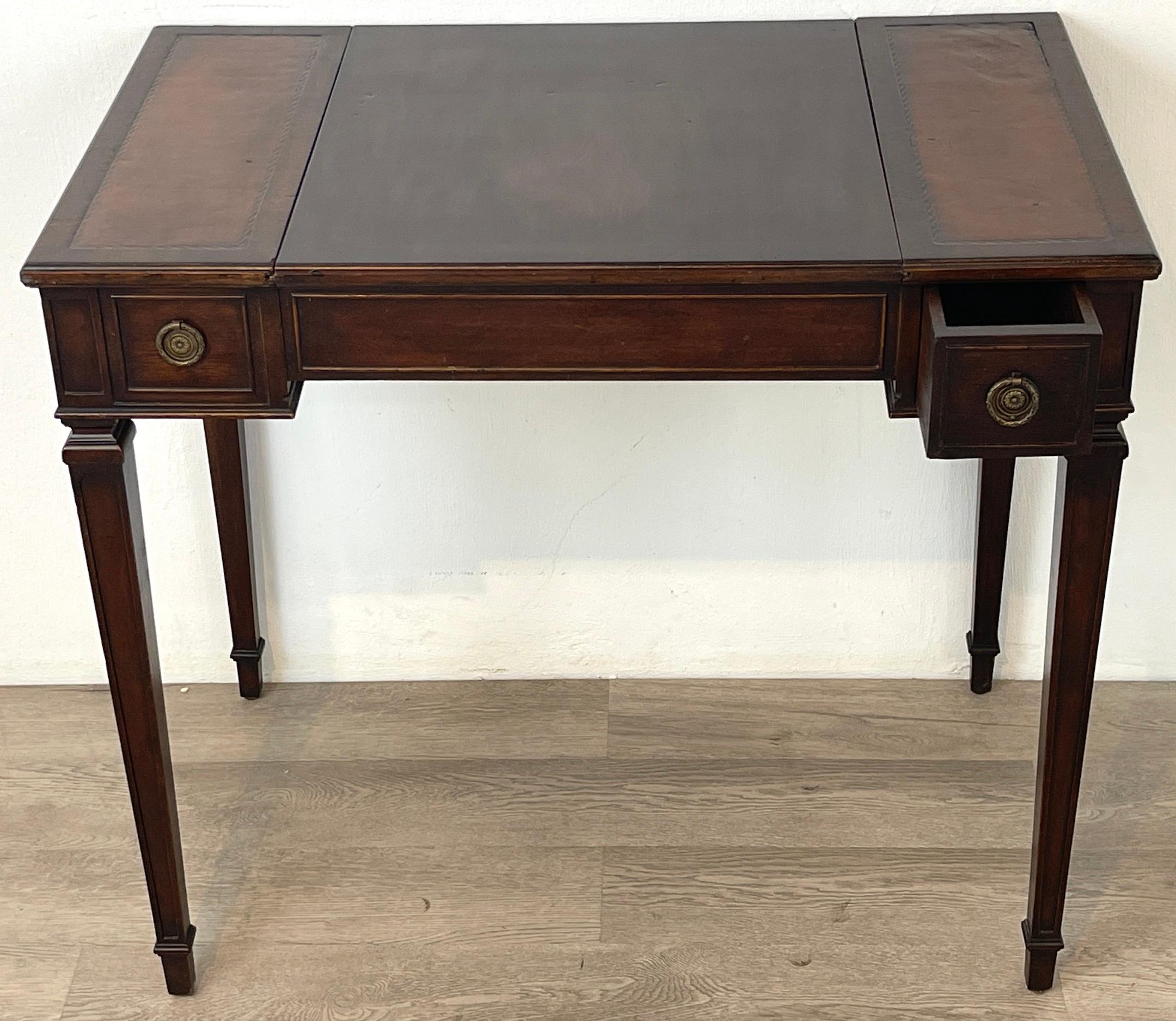 Diminutive French Neoclassical Inlaid Mahogany Games Table For Sale 7