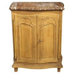 Diminutive French Oak Buffet with Rouge Marble Top, Early 1900s
