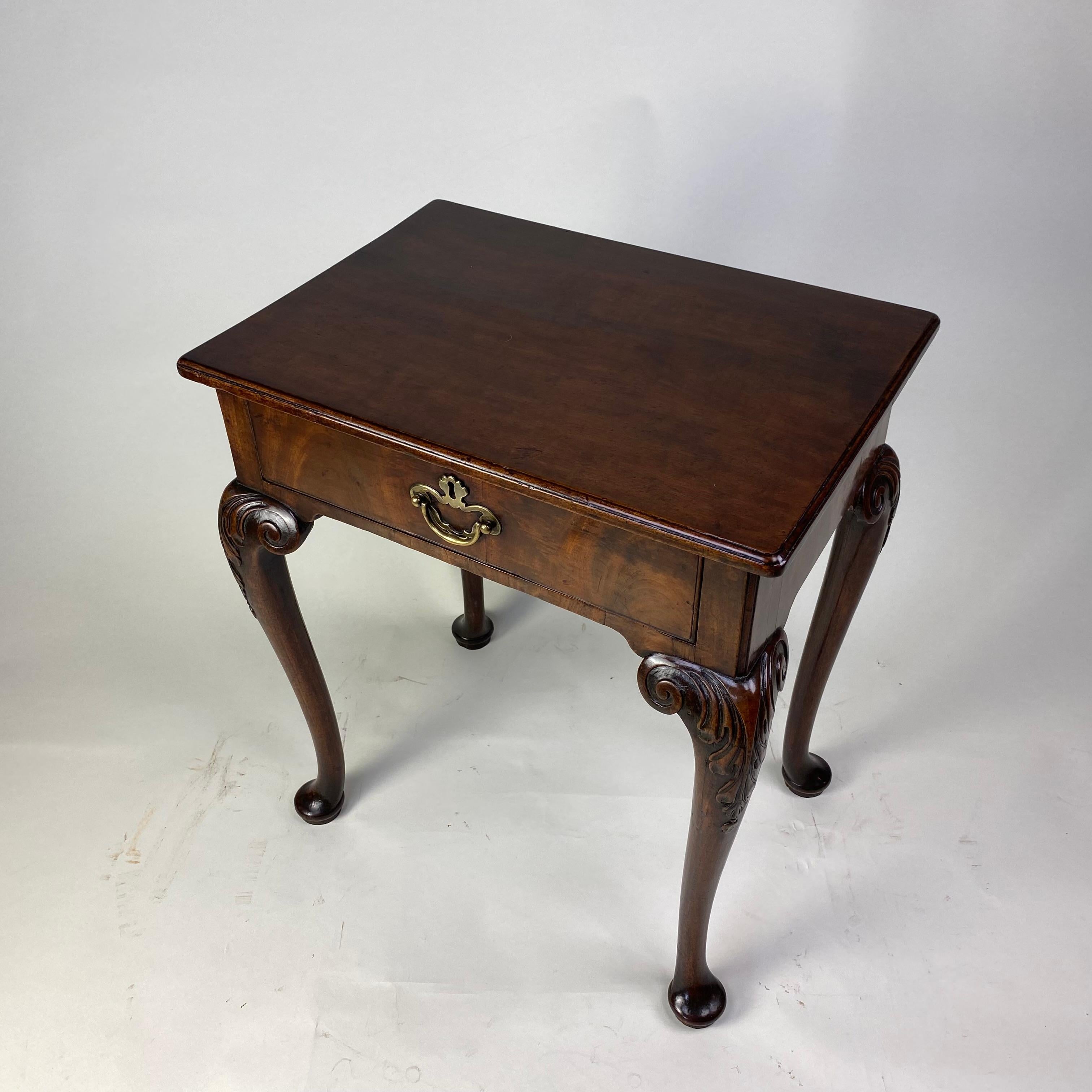Carved Diminutive George II period Cabriole leg Side Table For Sale