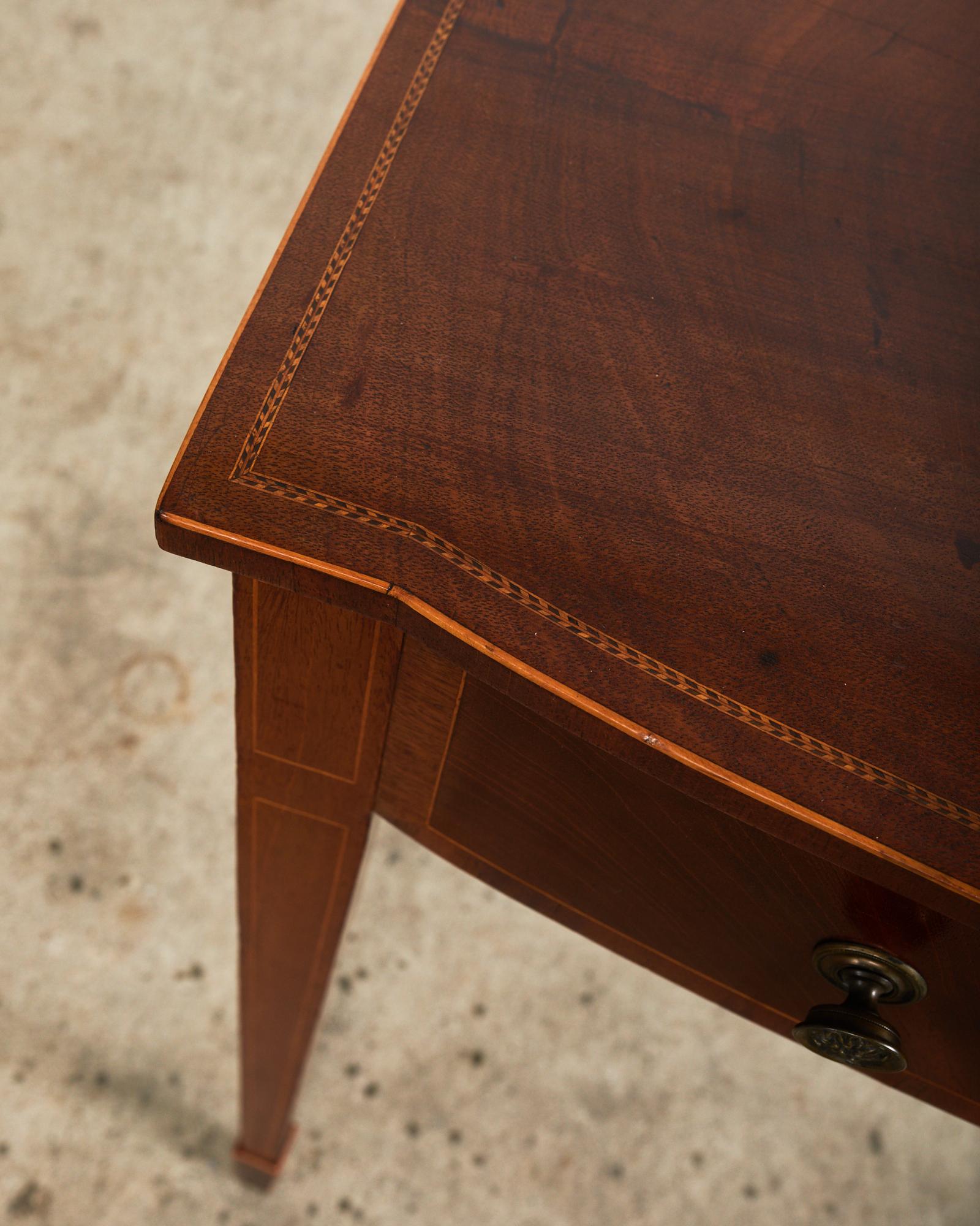 Diminutive Georgian Mahogany Bowfront Writing Table or Desk 7