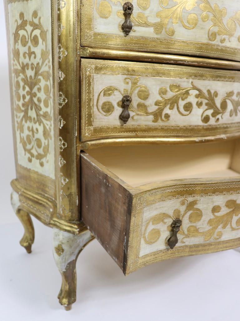 Diminutive Giltwood Three-Drawer Dresser Made in Italy for Florentine Furniture 1