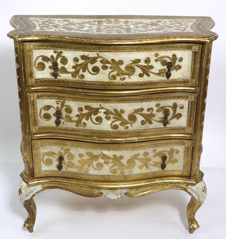 Diminutive Giltwood Three-Drawer Dresser Made in Italy for Florentine Furniture 5