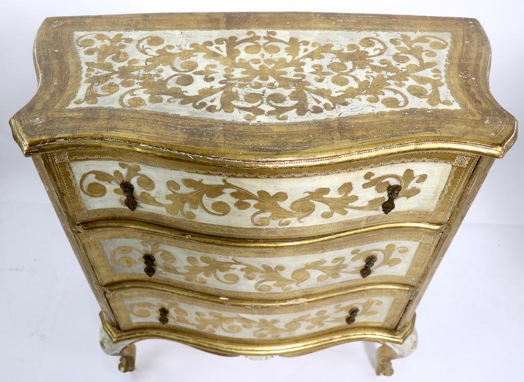 Diminutive Giltwood Three-Drawer Dresser Made in Italy for Florentine Furniture 6