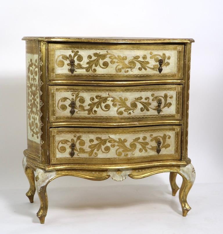 Diminutive Giltwood ThreeDrawer Dresser Made in Italy for Florentine