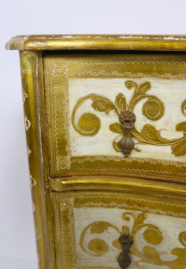 Italian Diminutive Giltwood Three-Drawer Dresser Made in Italy for Florentine Furniture