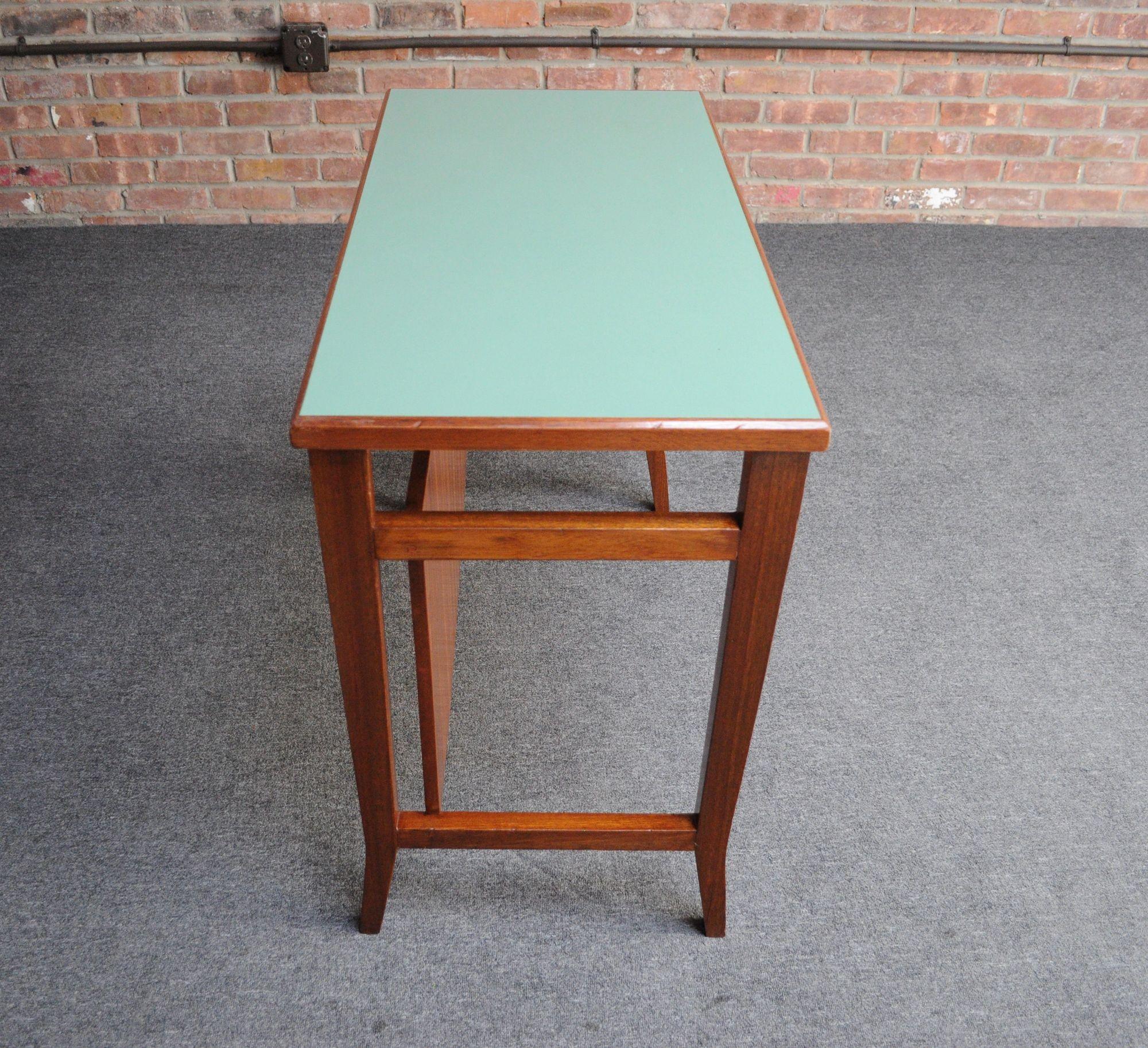 Kleiner Schreibtisch aus gebeiztem Mahagoni und Laminat, Gio Ponti für Schirolli (Mitte des 20. Jahrhunderts) im Angebot