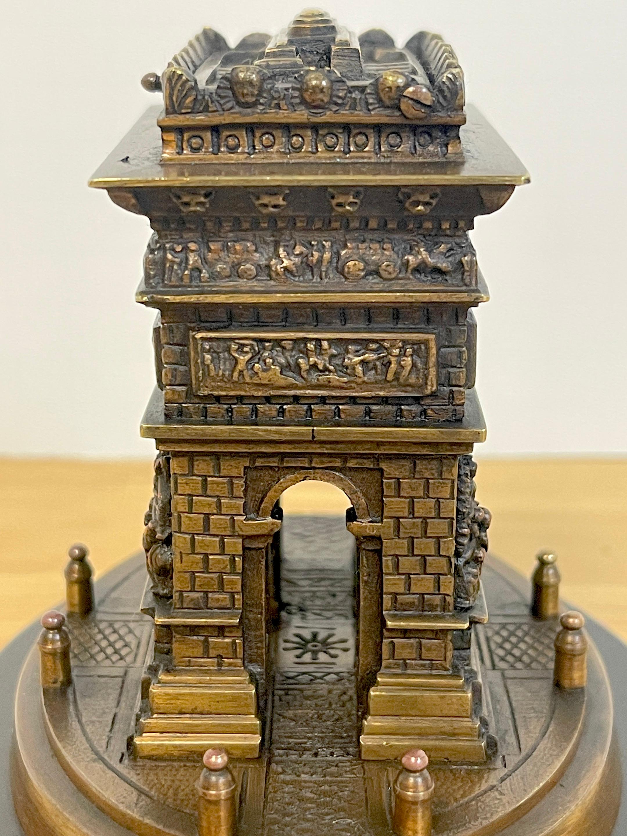 Diminutive Grand Tour Bronze Architectural Model of the Arch de Triumph 5
