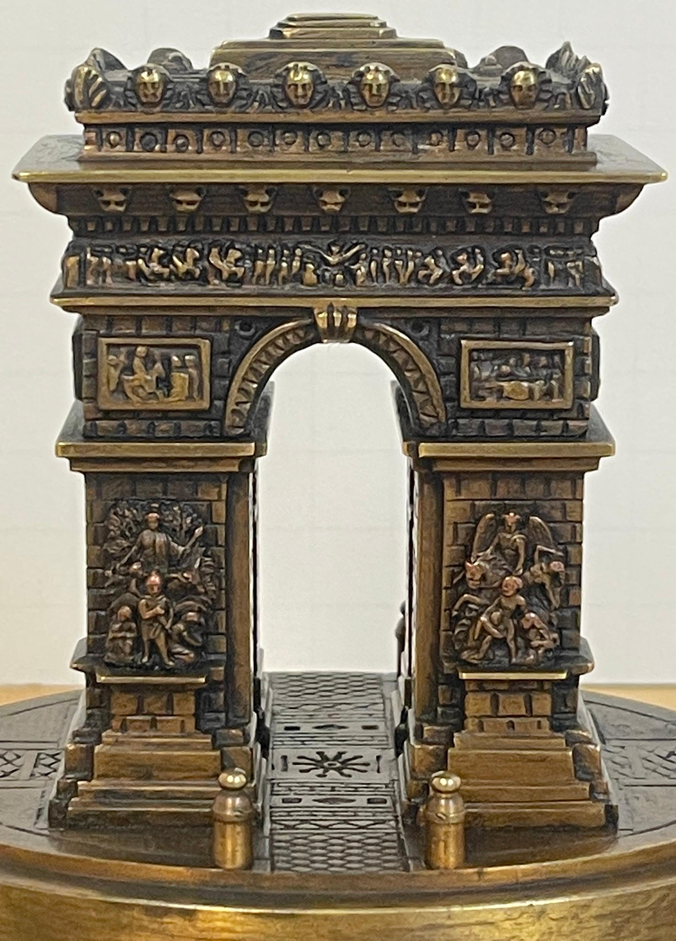 French Diminutive Grand Tour Bronze Architectural Model of the Arch de Triumph