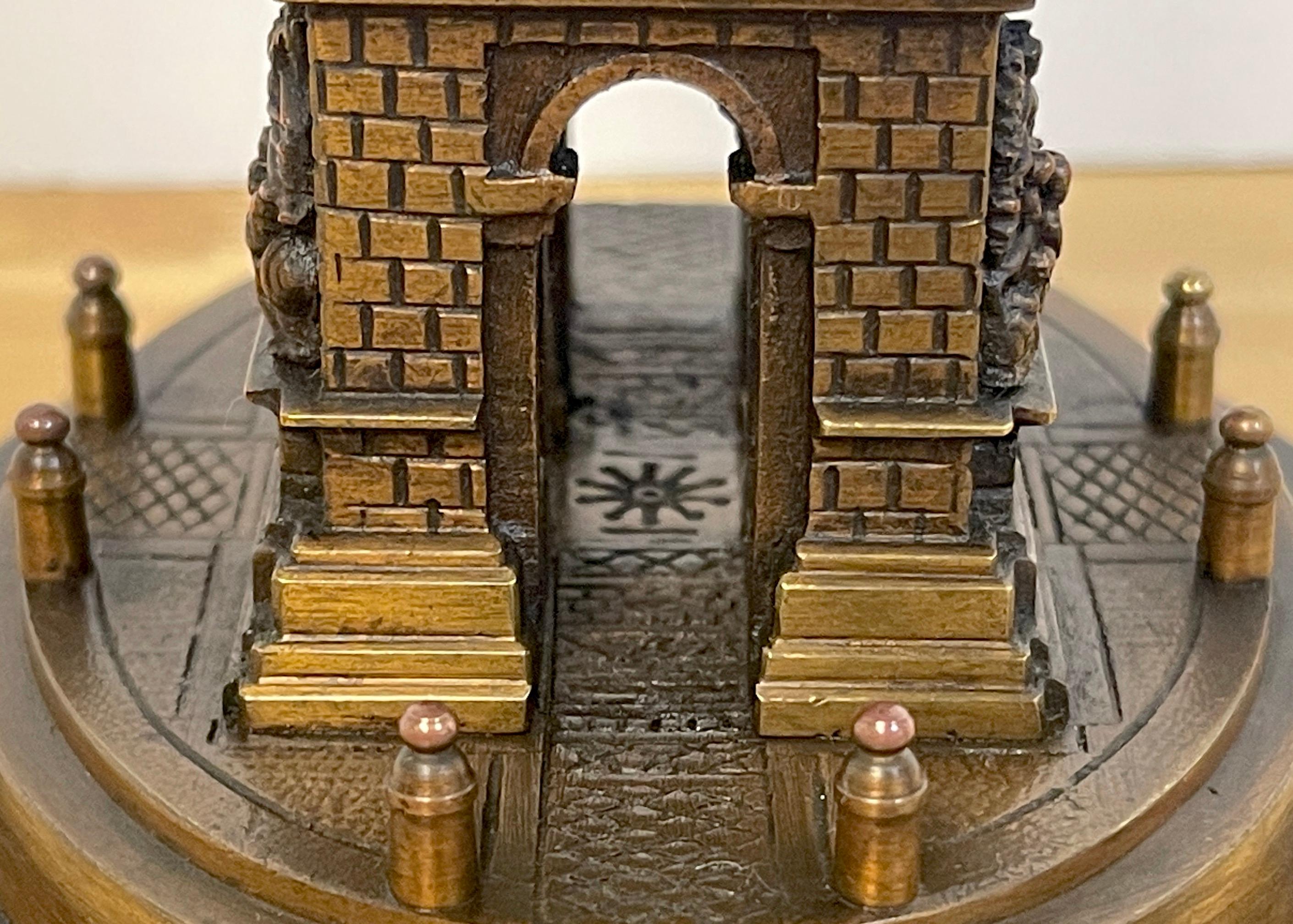 Diminutive Grand Tour Bronze Architectural Model of the Arch de Triumph 3