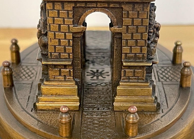 Diminutive Grand Tour Bronze Architectural Model of the Arch de Triumph For Sale 3