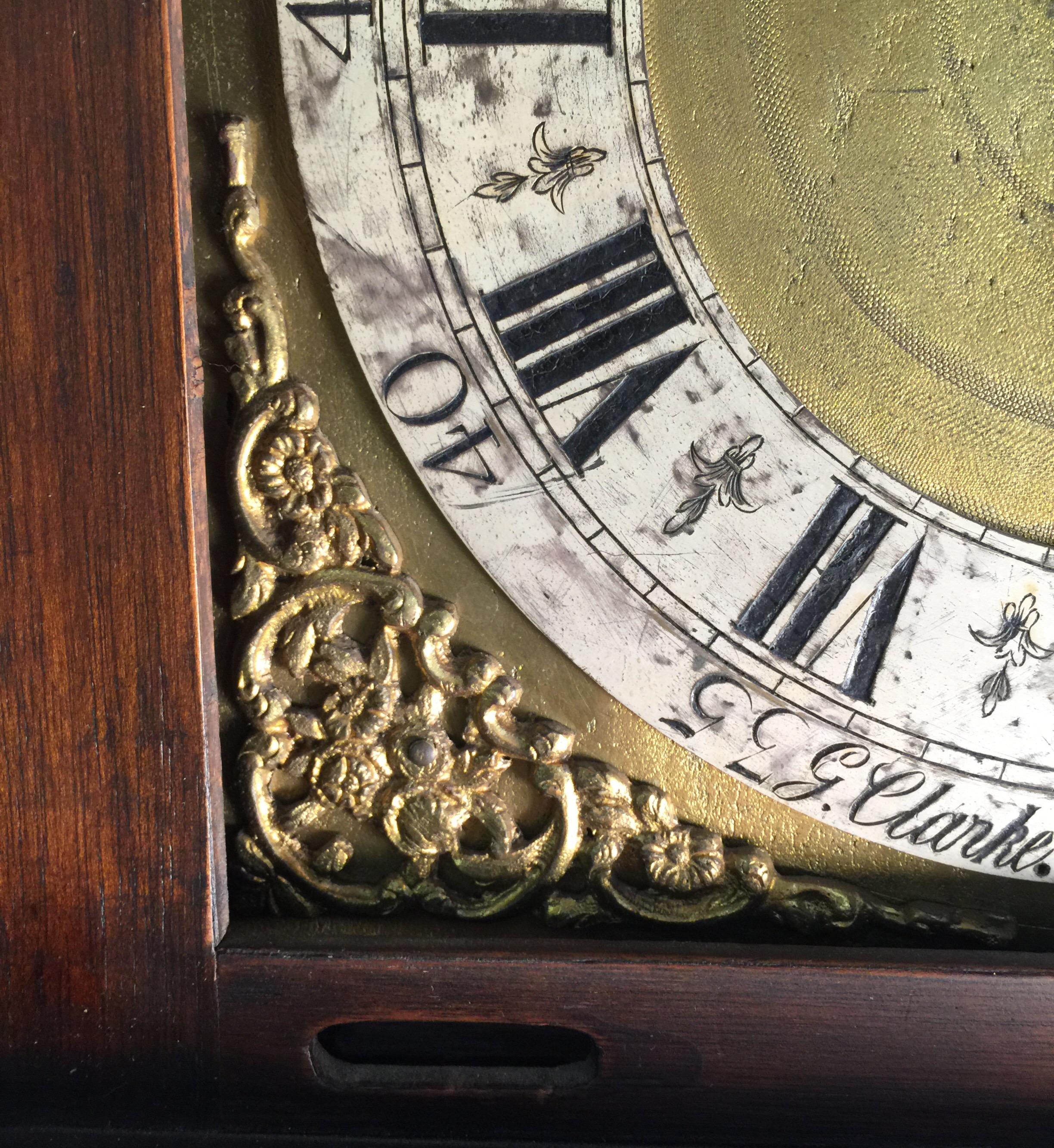 Diminutive Inlaid Burl Walnut Musical Chime Grandmother Clock 12