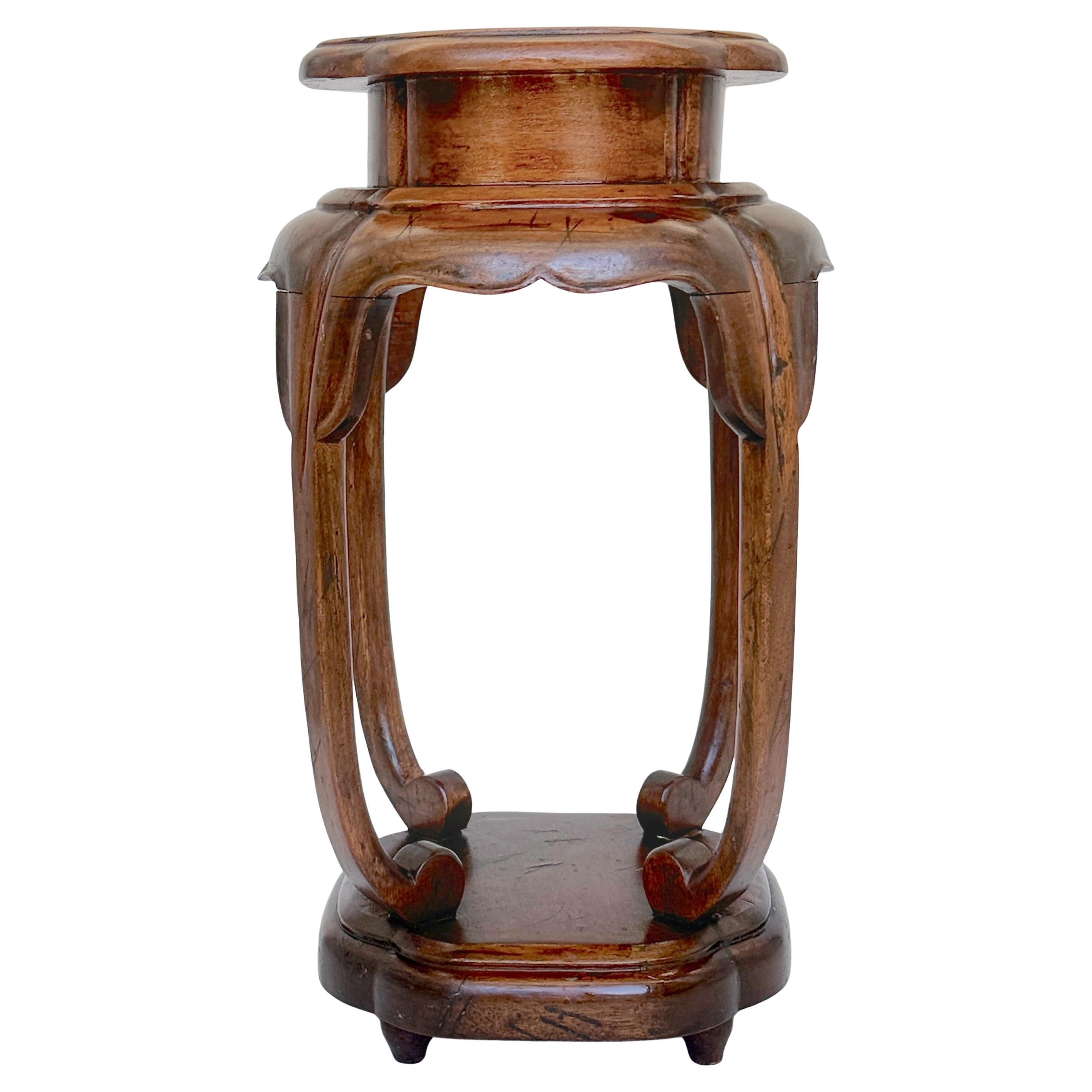Diminutive Italian Neoclassical Carved Fruitwood Neoclassical Pedestal, C. 1960 For Sale