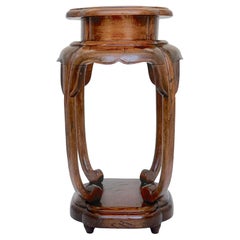 Diminutive Italian Neoclassical Carved Fruitwood Neoclassical Pedestal, C. 1960