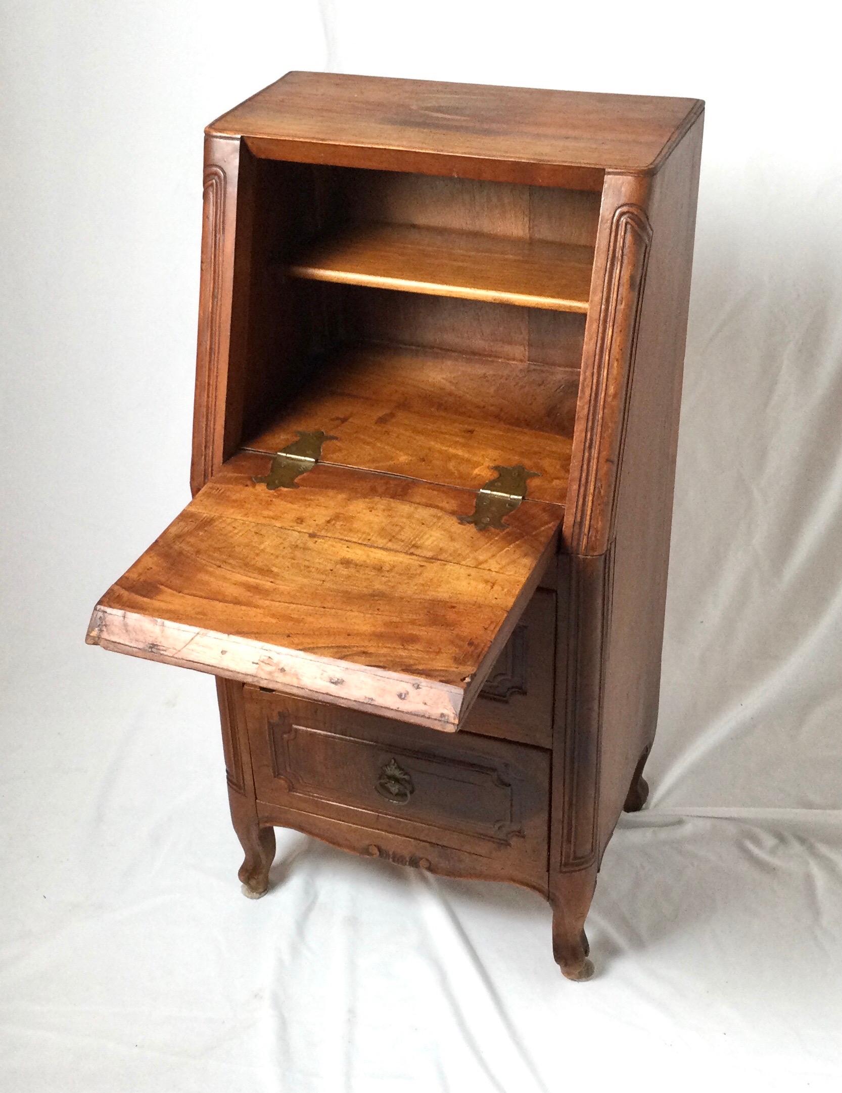 Early 20th Century Diminutive Italian Two-Drawer Drop Front Cabinet