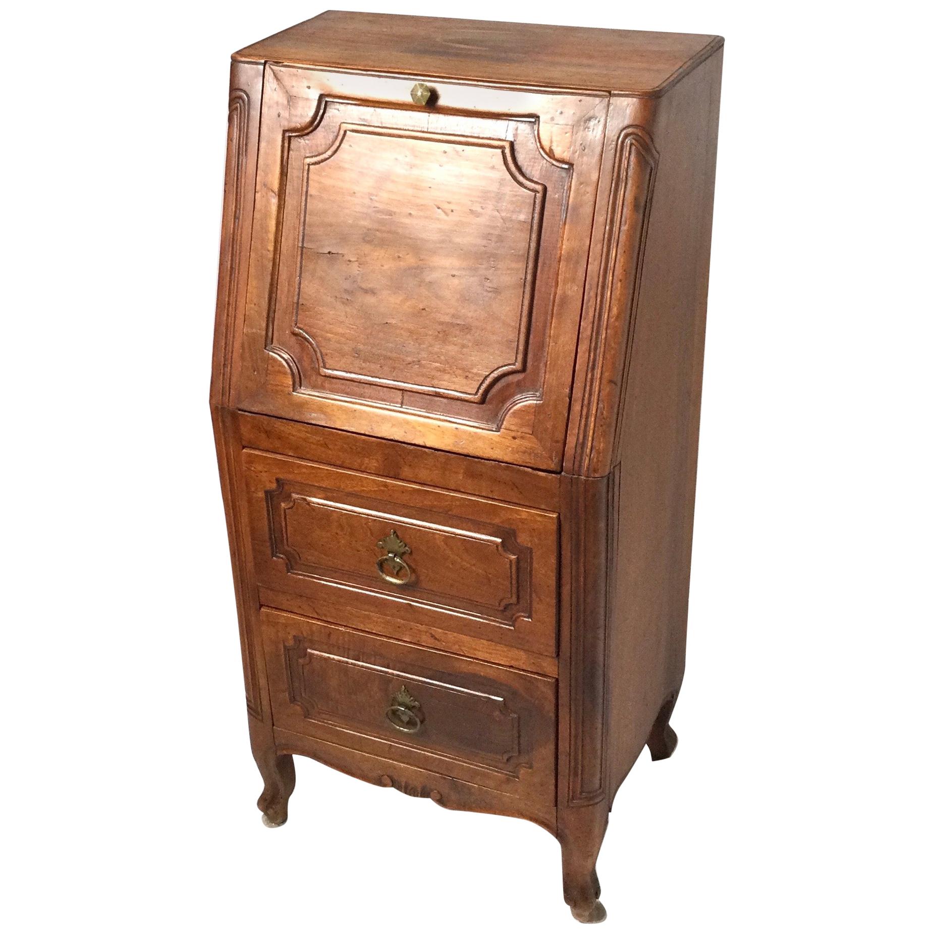 Diminutive Italian Two-Drawer Drop Front Cabinet