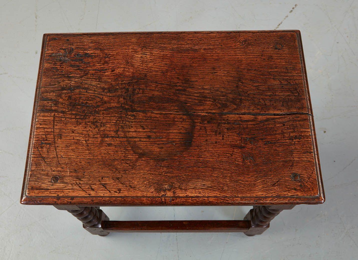Baroque Diminutive James II Bobbin Oak Table