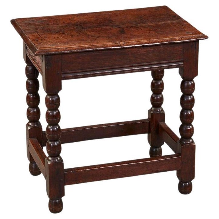 Diminutive James II Bobbin Oak Table For Sale at 1stDibs