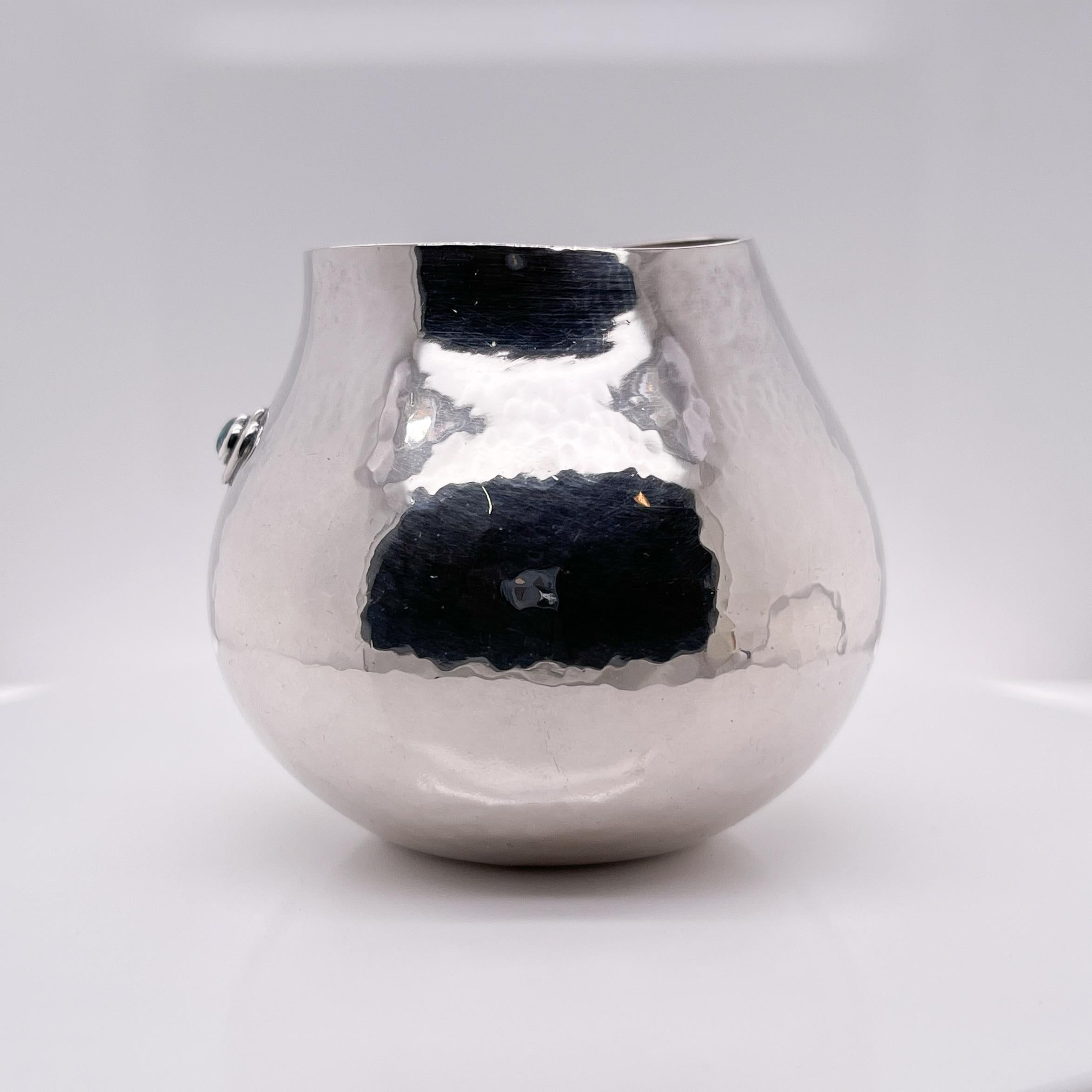 Diminutive Kay Ivankovic Sterling Silver & Opal Gemstone Vase For Sale 2